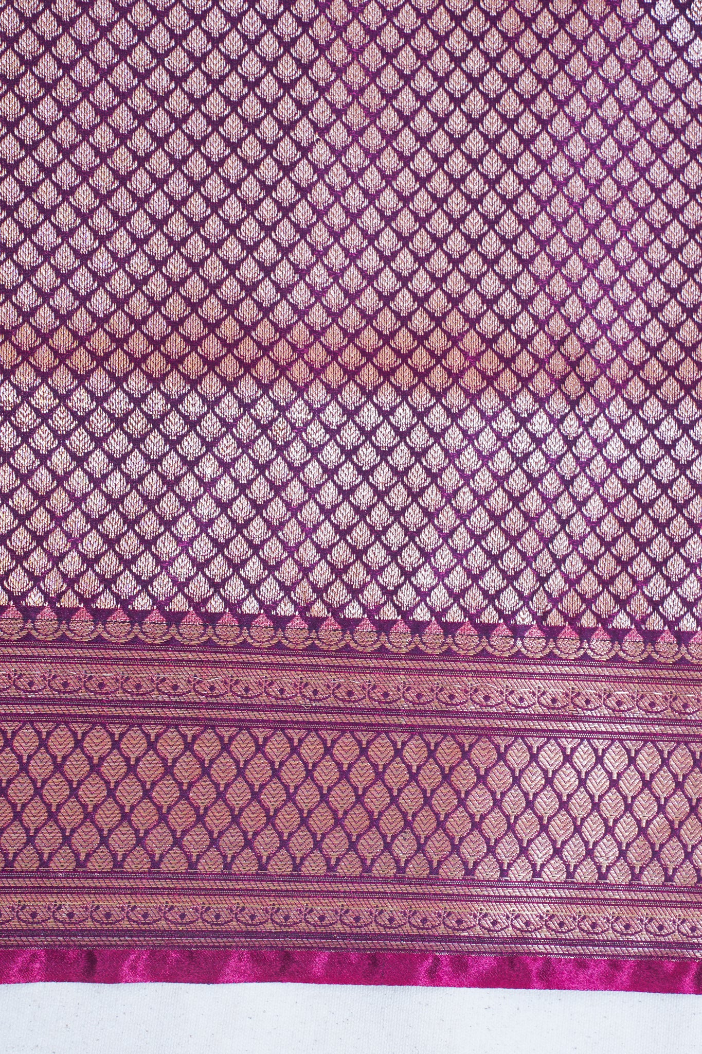 Wine Plum Pure Banarasi Upada Satin Silk Buti Saree
