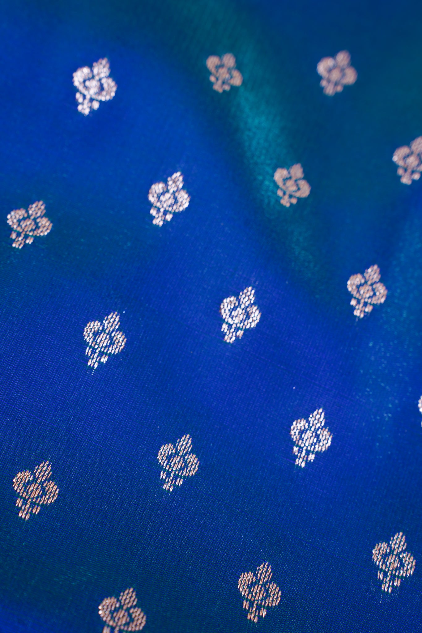 Midnight Blue Banarasi Upada Satin Silk Buti Saree