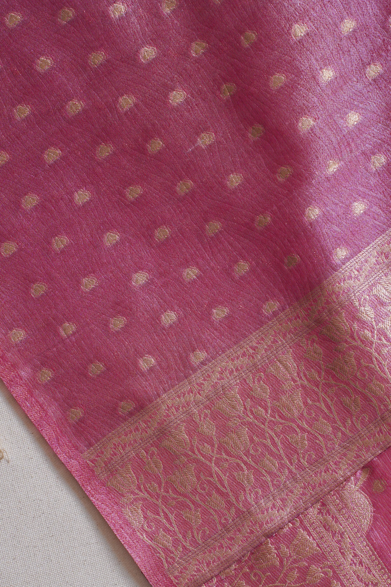 Pink Tissue Silk Saree