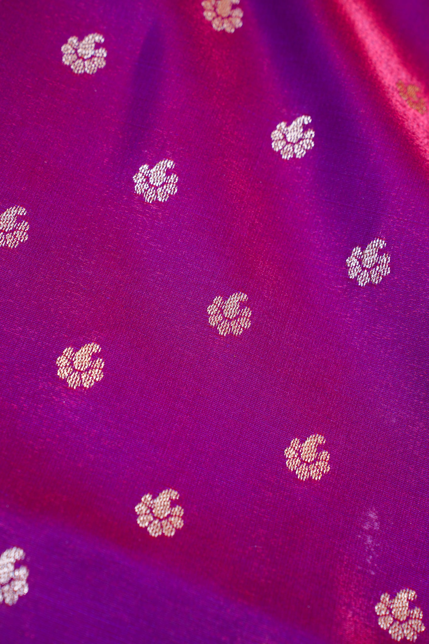 Magenta Purple Banarasi Upada Satin Silk Buti Saree