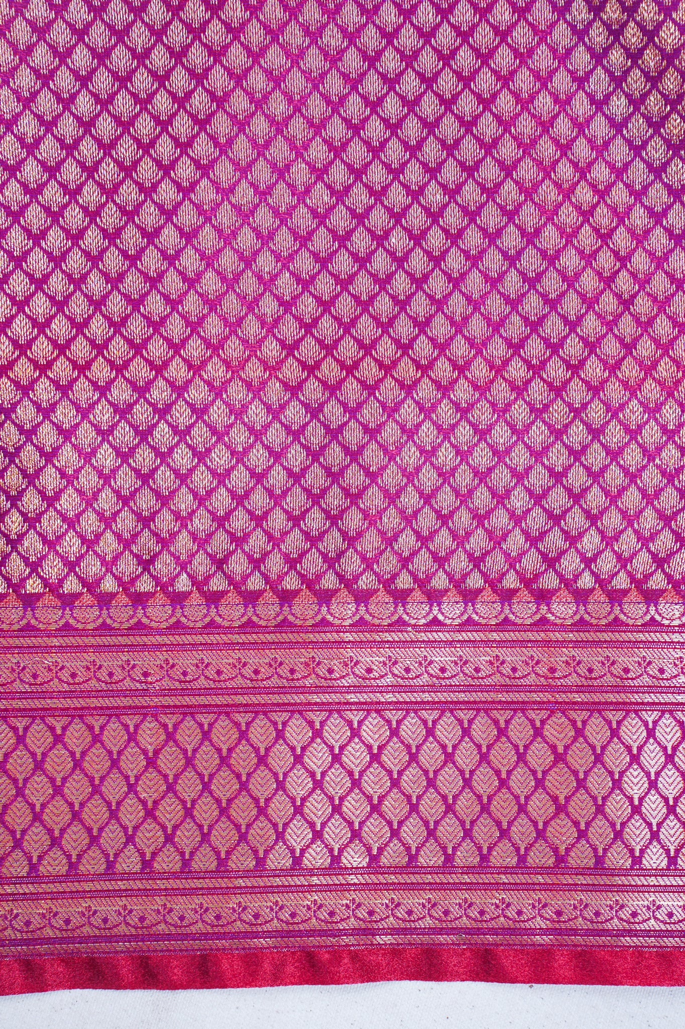Magenta Purple Banarasi Upada Satin Silk Buti Saree