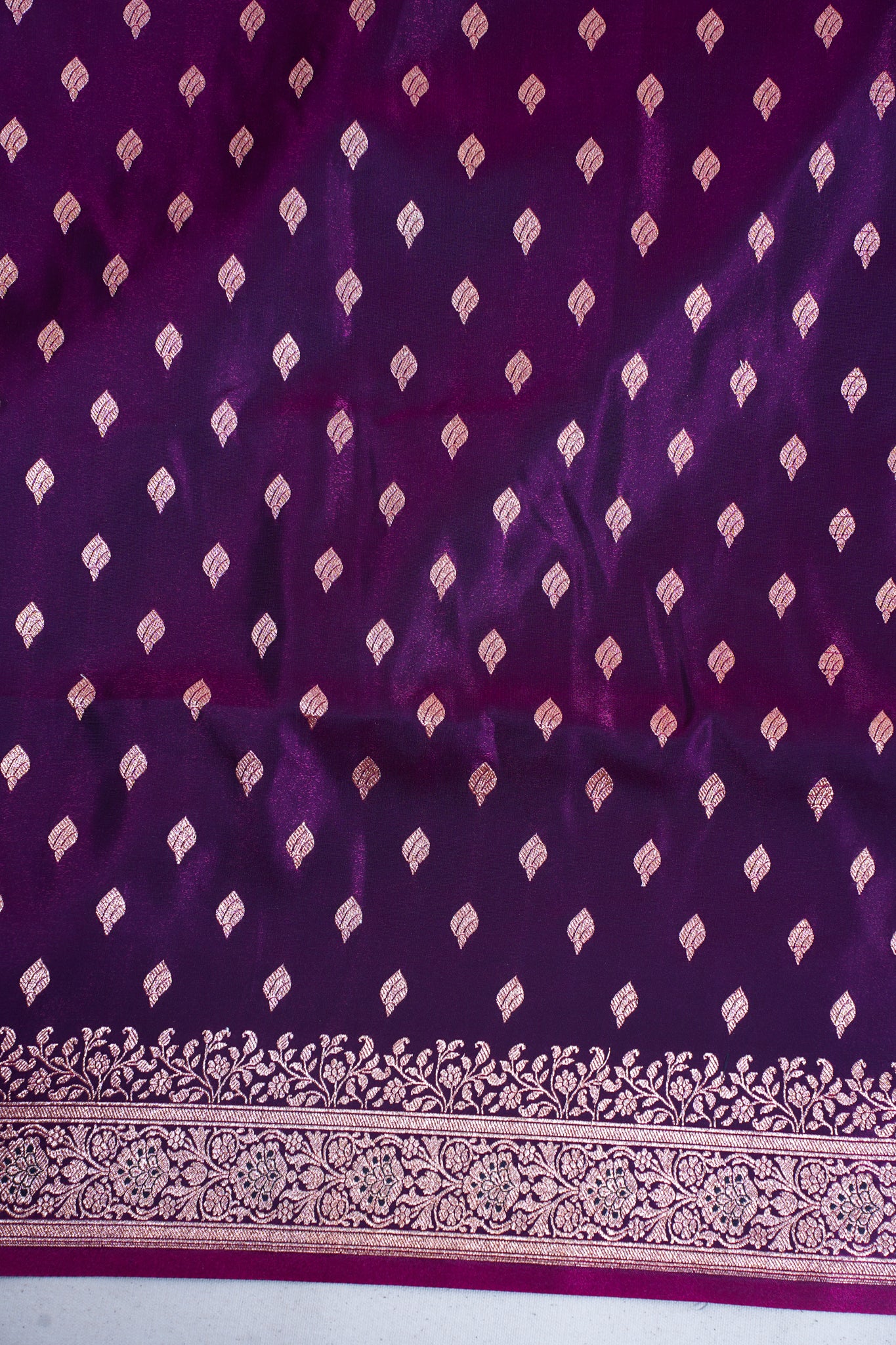 Royal Purple Upada Satin Silk Saree