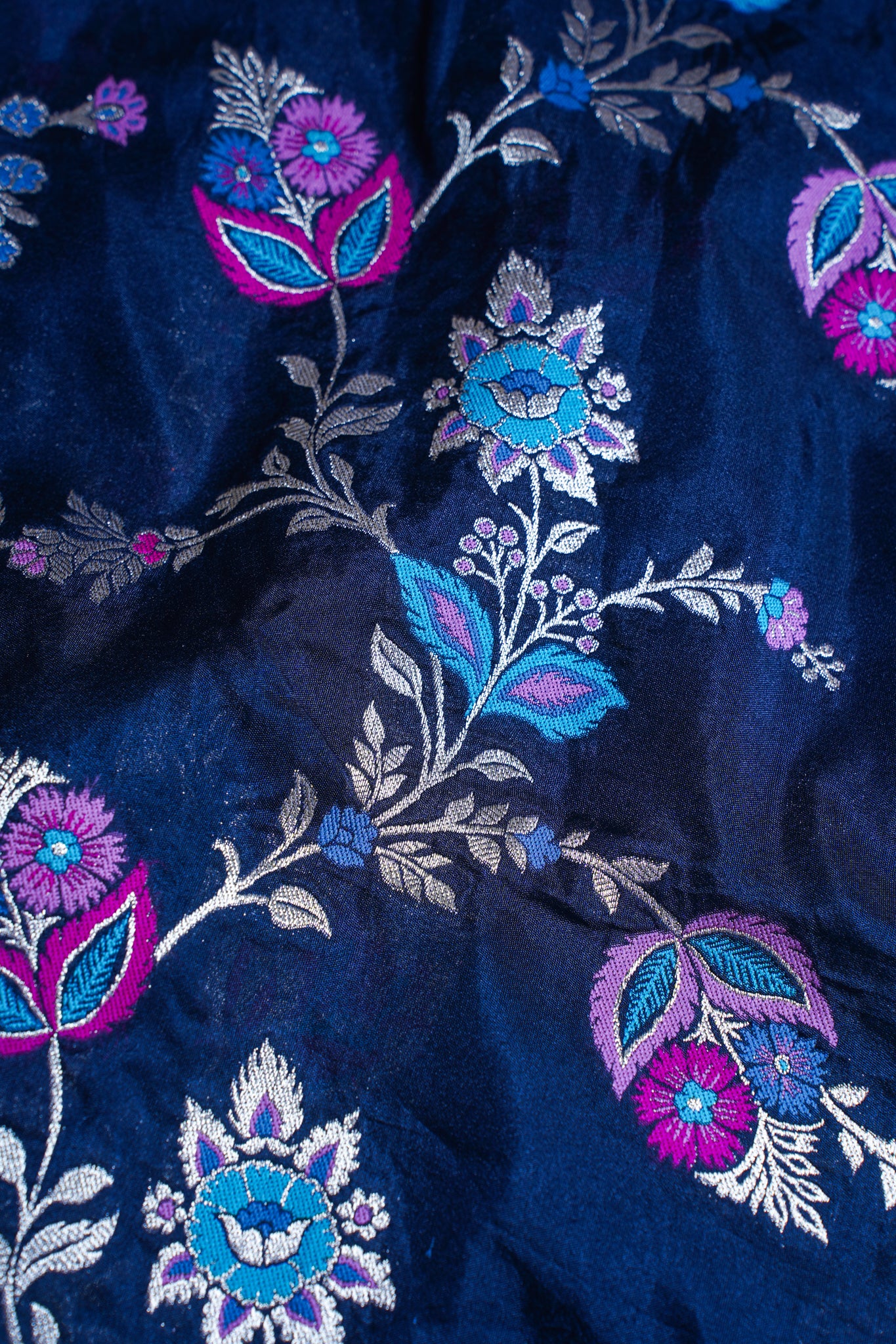 Navy Blue Banarasi Minakari Jaal Saree