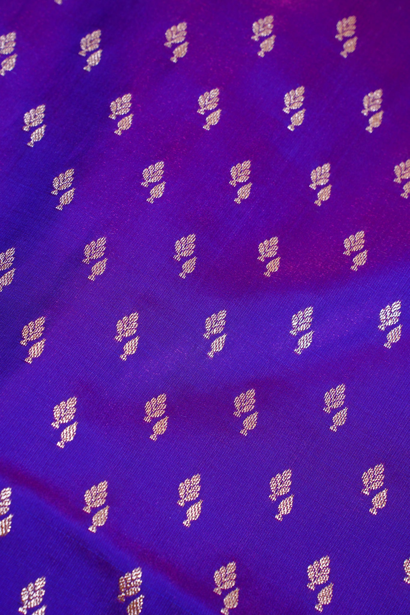 Royal Violet Banarasi Upada Satin Silk Buti Saree