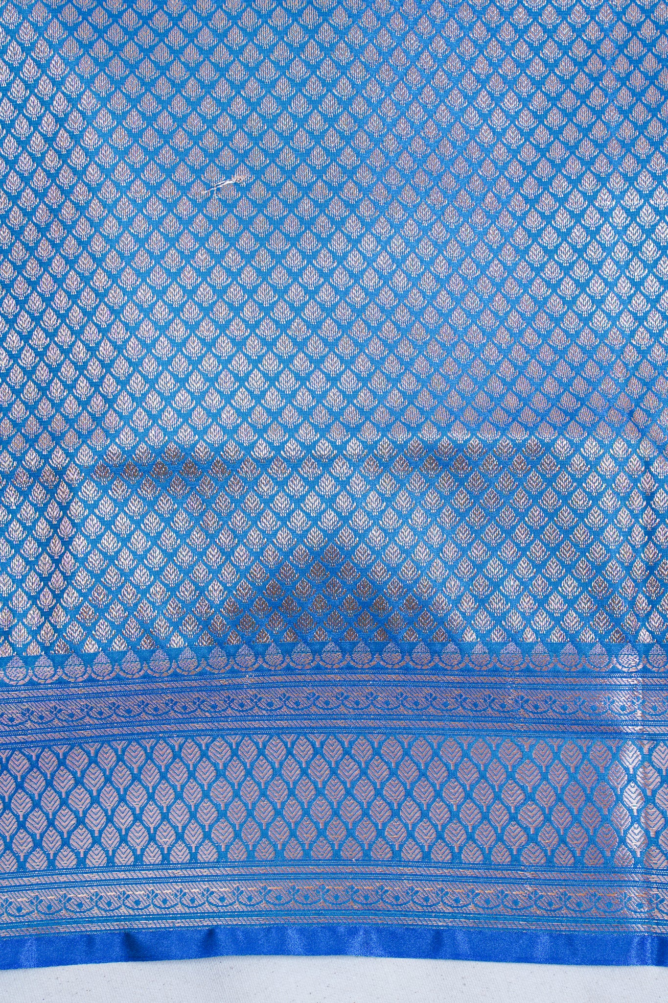 Ocean Blue Banarasi Upada Satin Silk Buti Saree