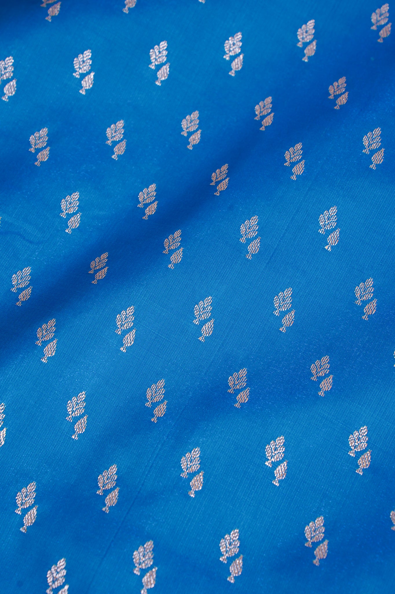 Sky Blue Banarasi Upada Satin Silk Buti Saree