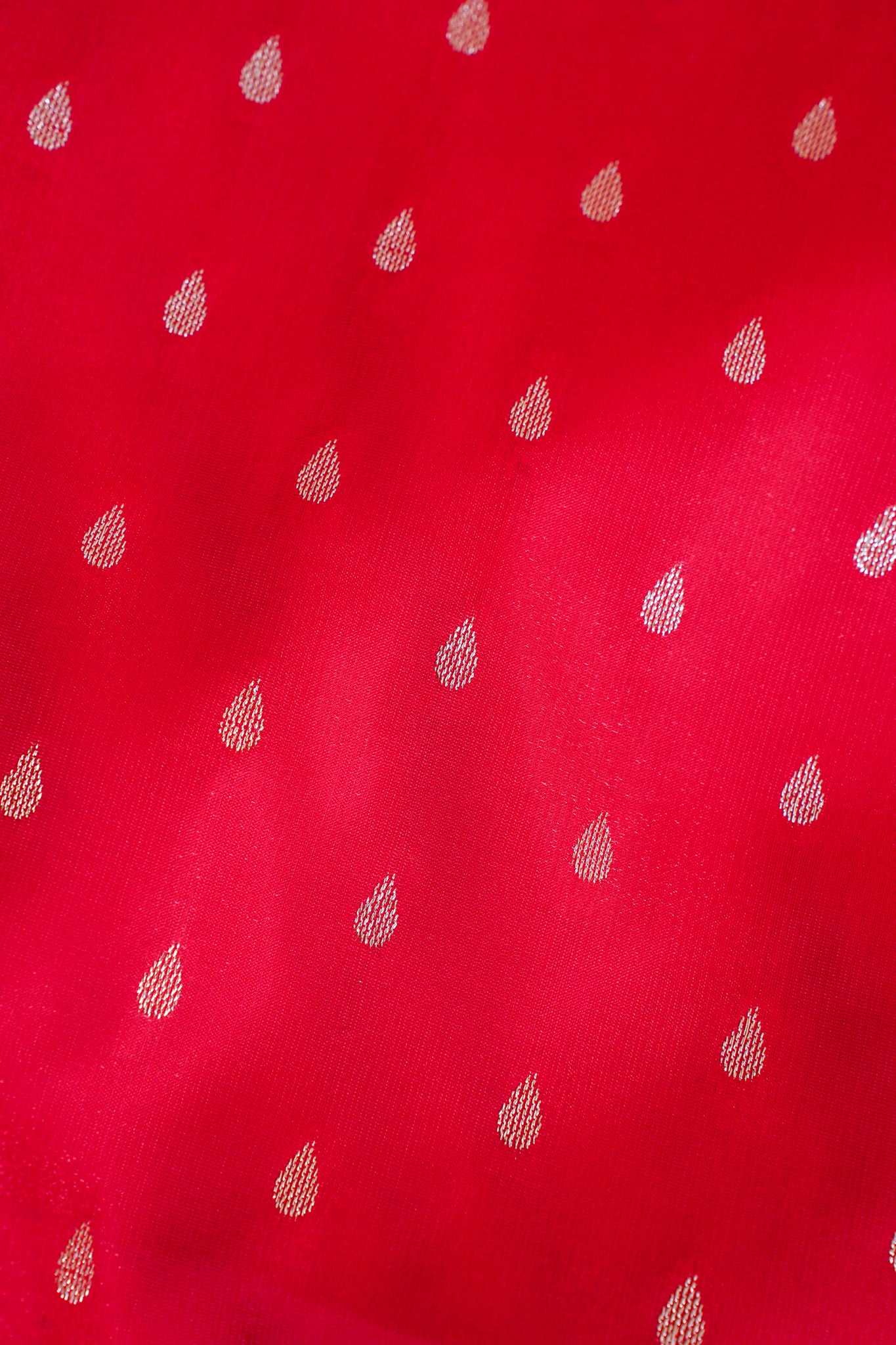 Crimson Red Banarasi Upada Satin Silk Buti Saree