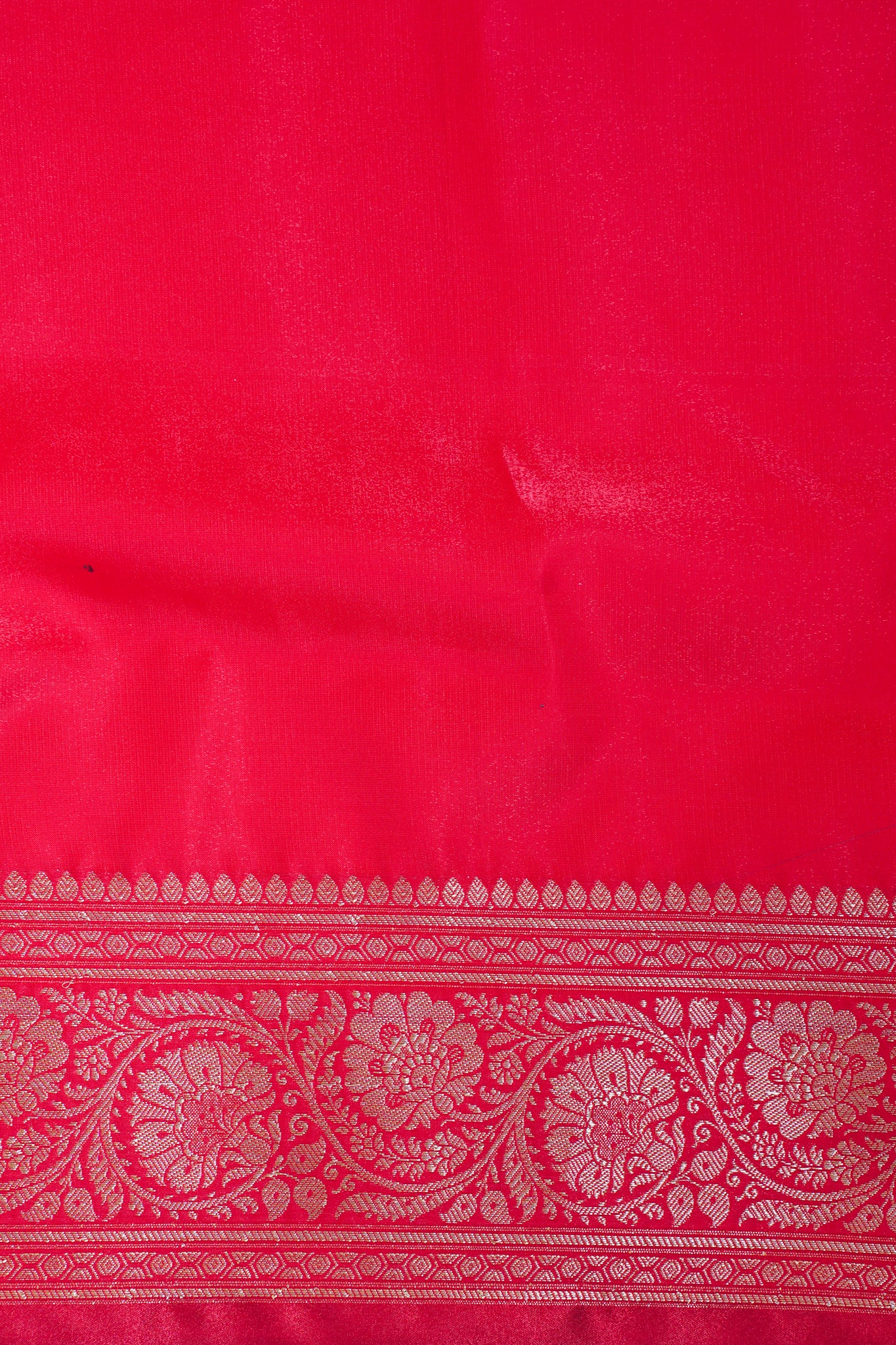 Crimson Red Banarasi Upada Satin Silk Buti Saree