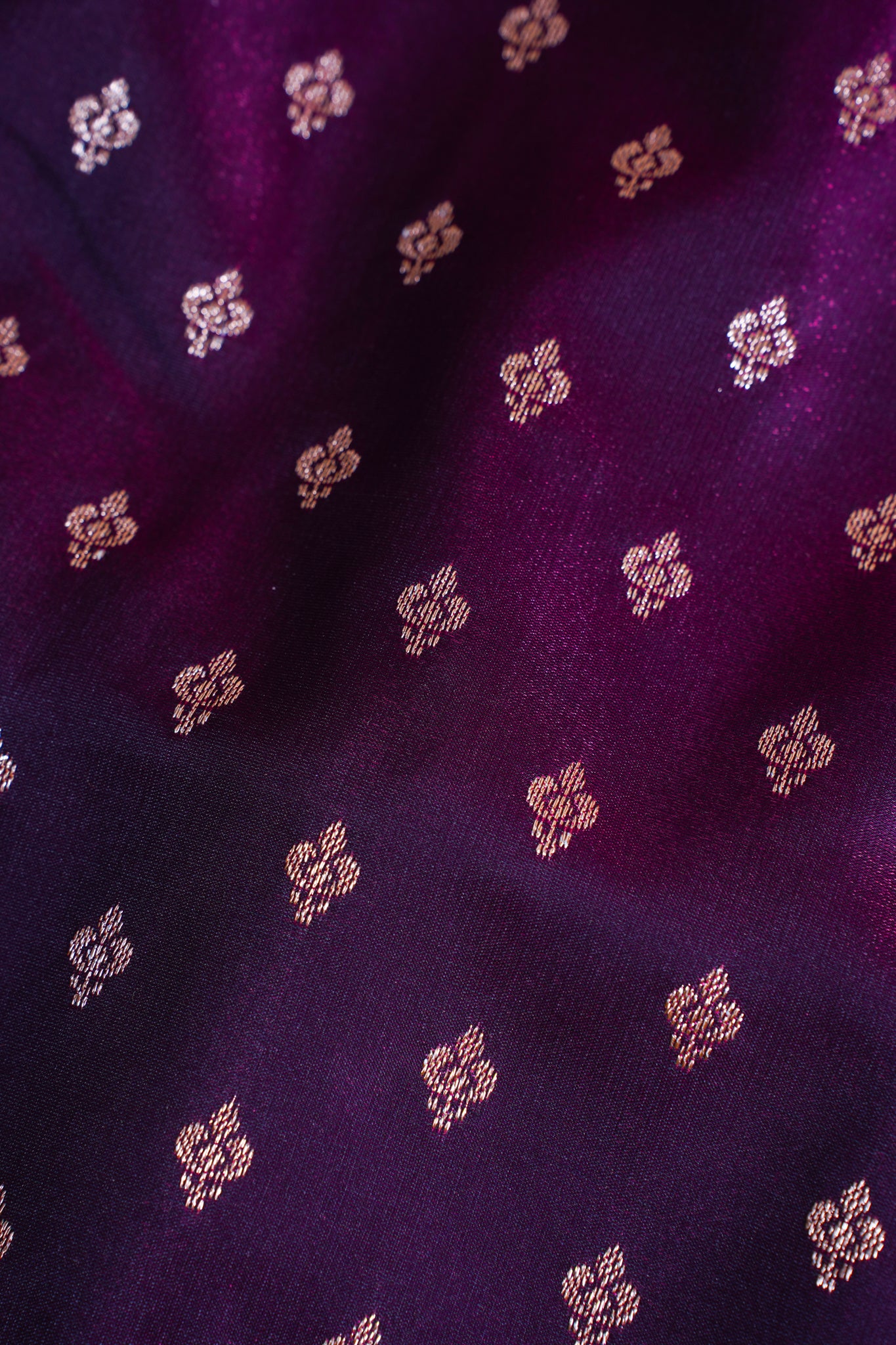 Deep Wine Banarasi Upada Satin Silk Buti Saree