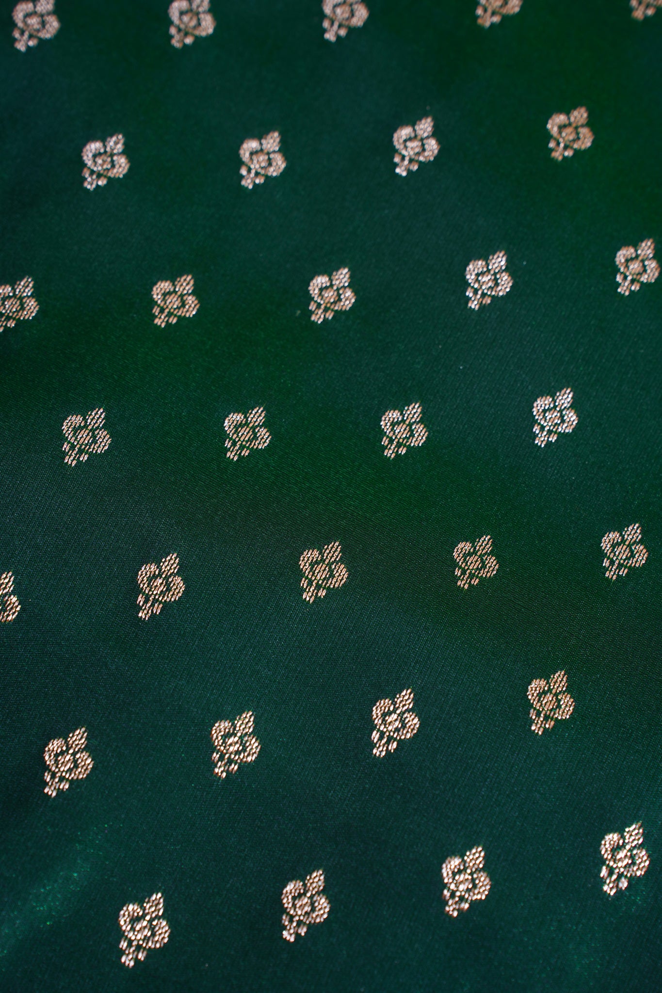 Emerald Green Banarasi Upada Satin Silk Buti Saree