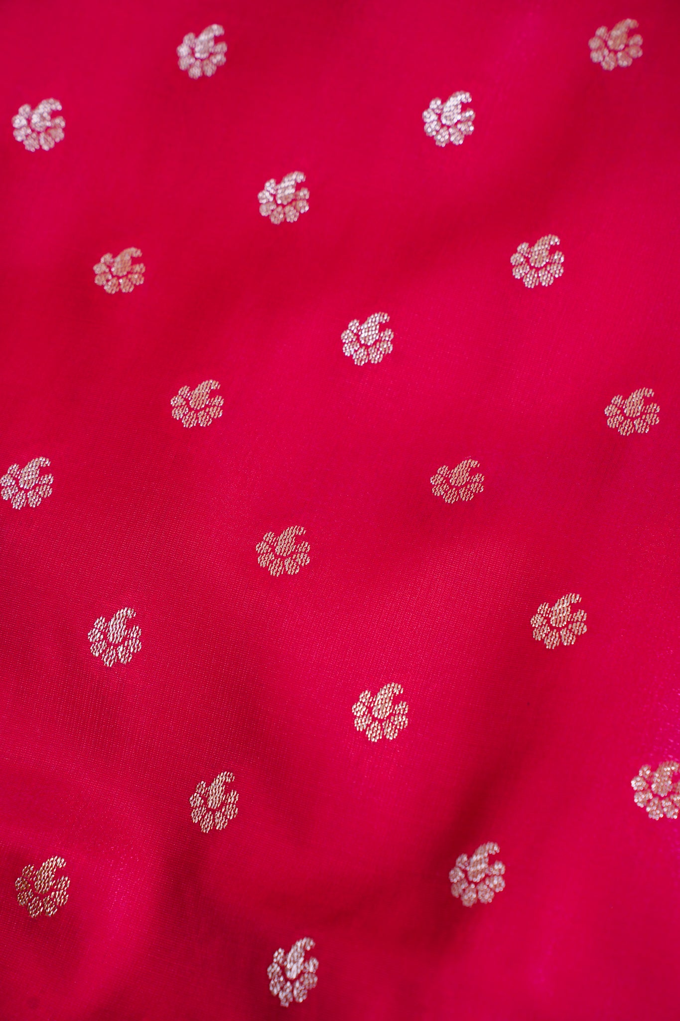 Rani Pink Banarasi Upada Satin Silk Buti Saree
