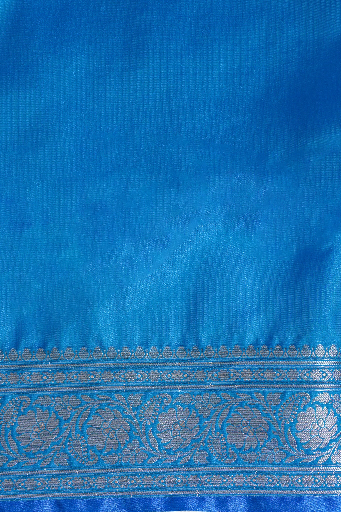 Sky Blue Banarasi Upada Satin Silk Buti Saree