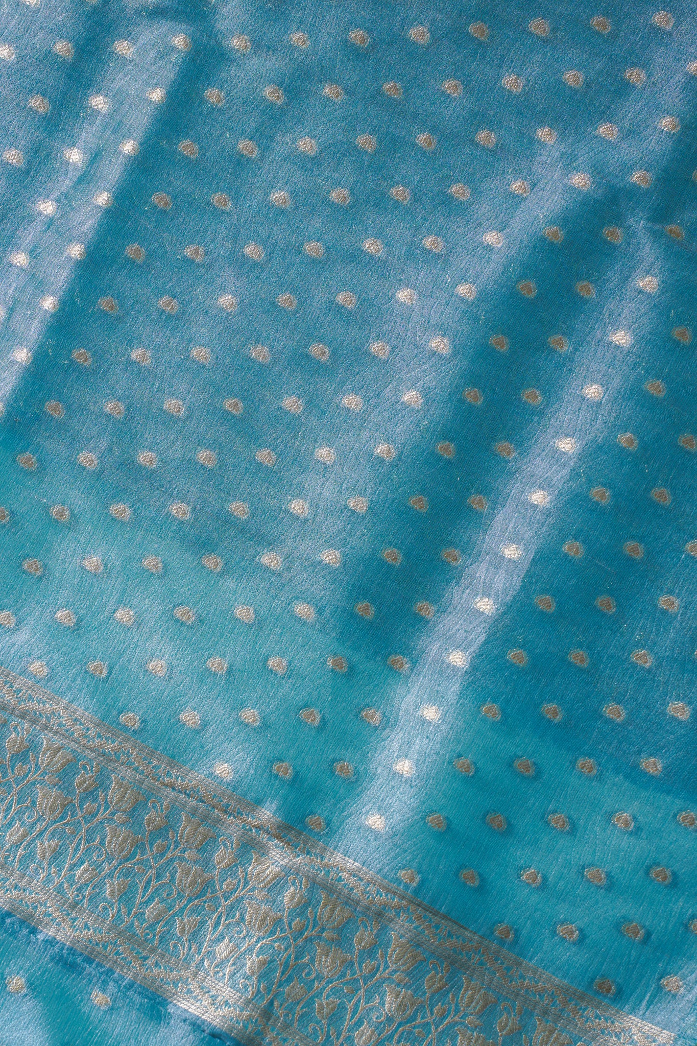 Sky Blue Tissue Silk Saree