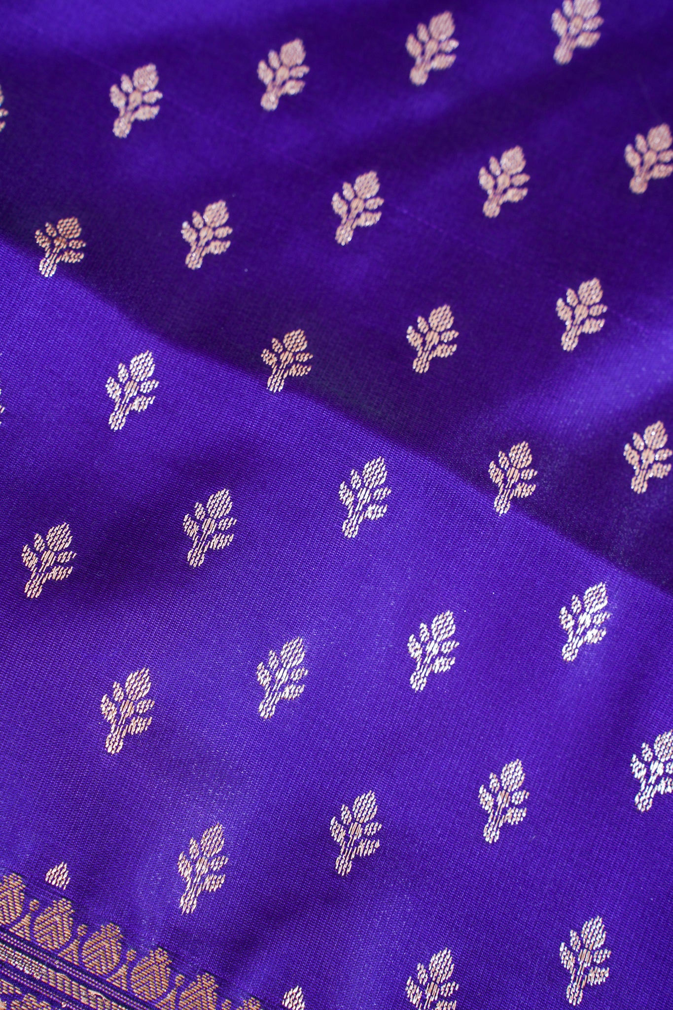 Royal Purple Banarasi Upada Satin Silk Buti Saree