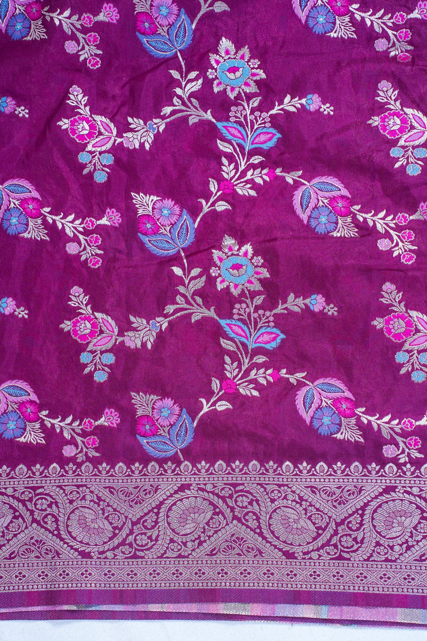 Wine Banarasi Minakari Jaal Saree