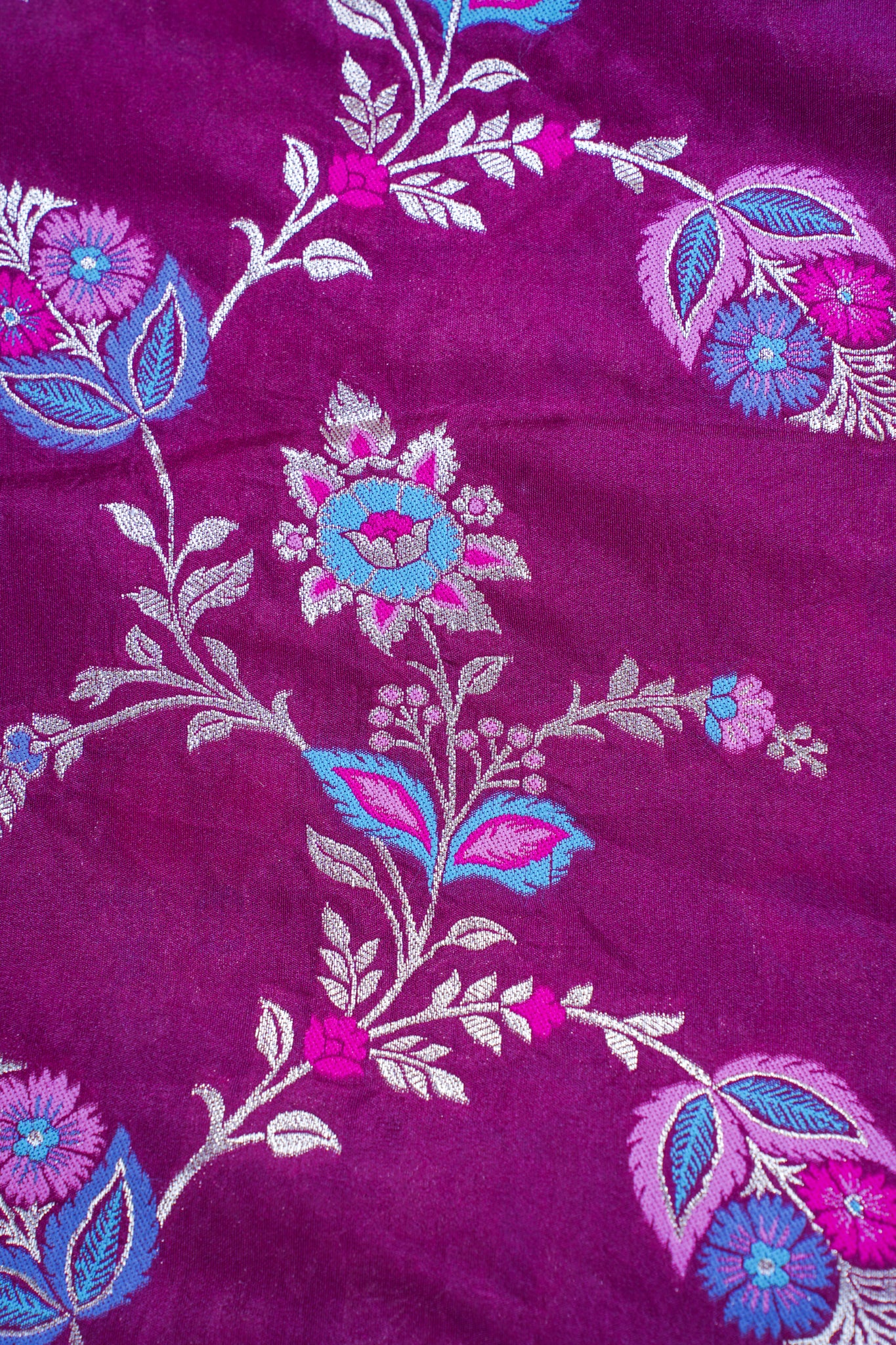 Wine Banarasi Minakari Jaal Saree