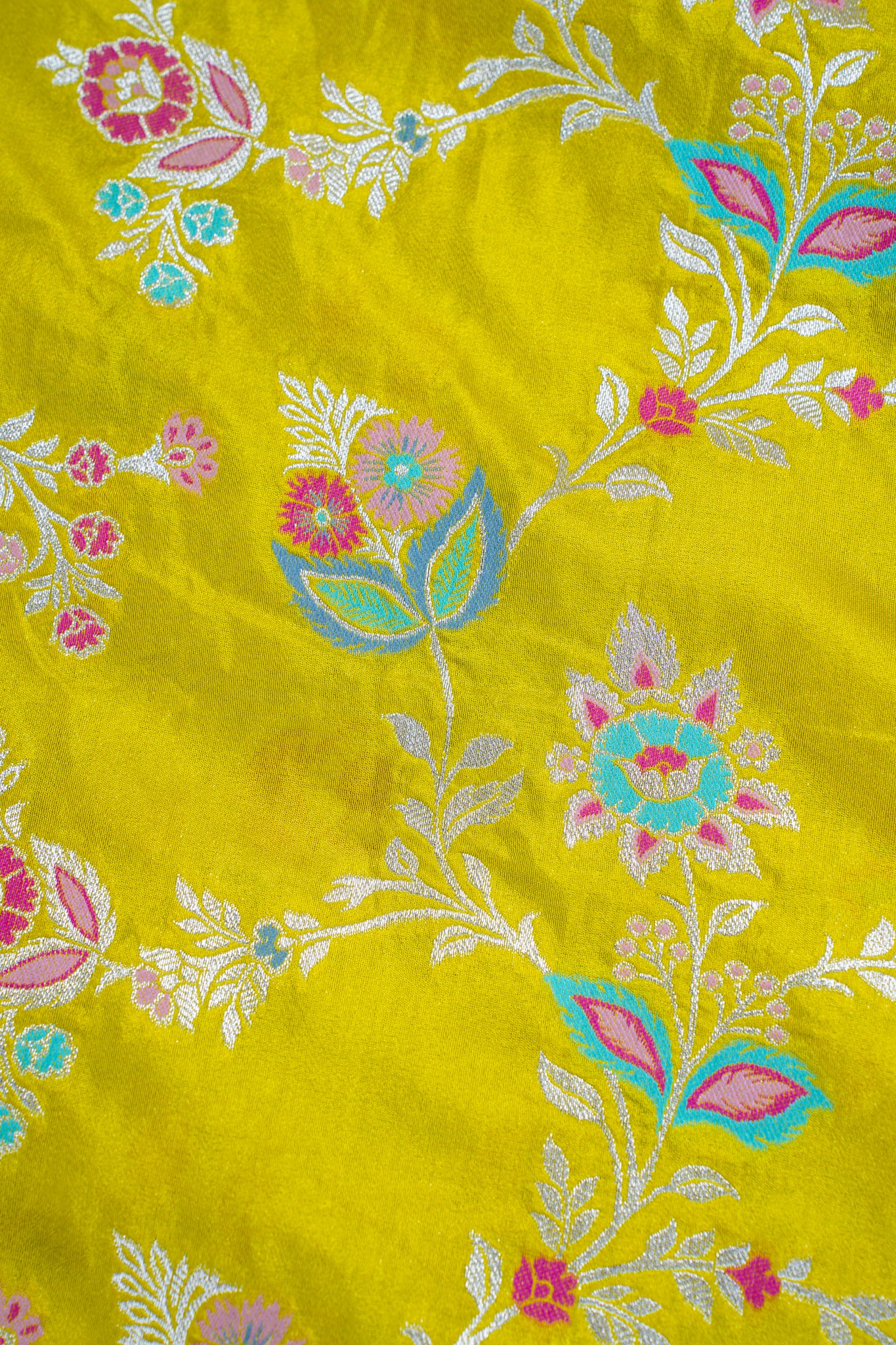 Mustard Yellow Banarasi Minakari Jaal Saree