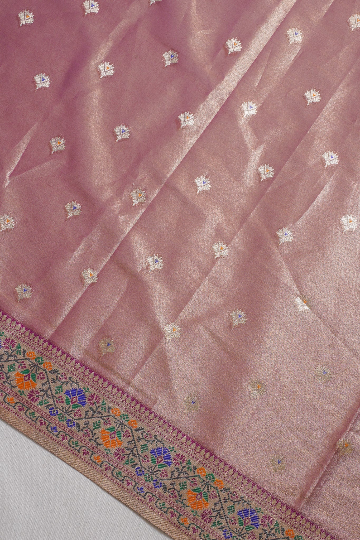 Wine Purple Paithani Minakari Tissue Silk Saree