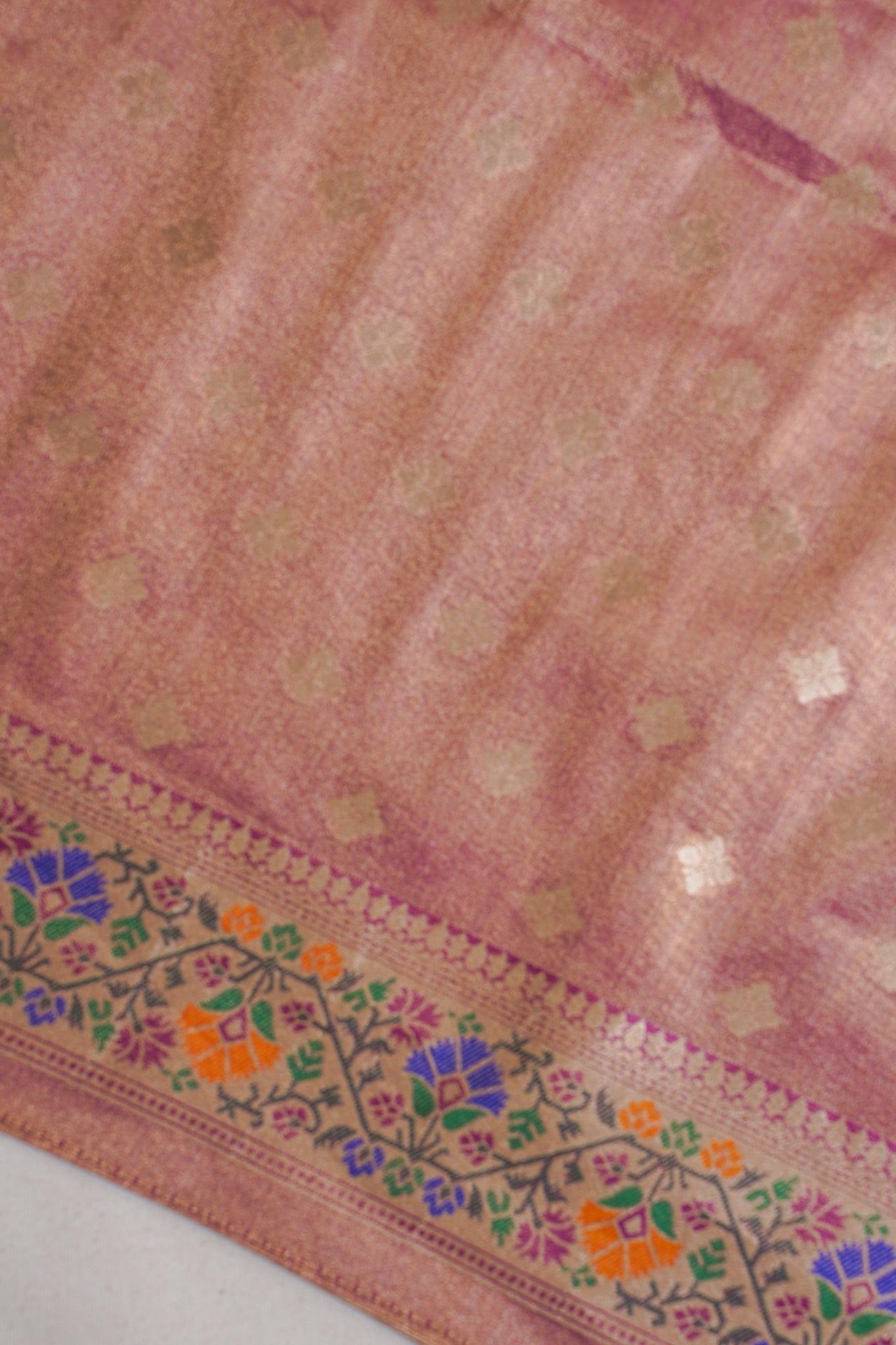Wine Purple Paithani Minakari Tissue Silk Saree