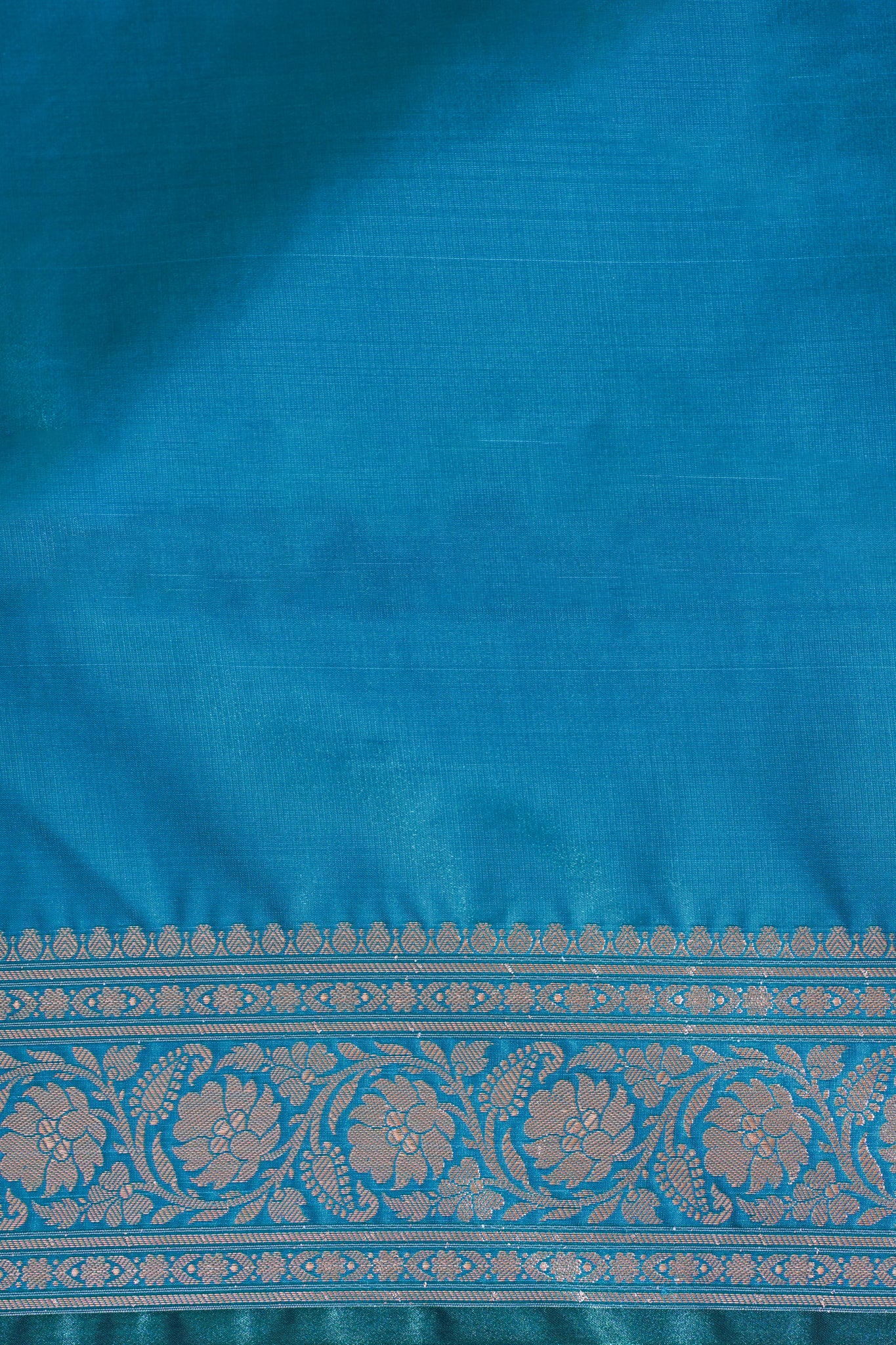 Teal Green Banarasi Upada Satin Silk Buti Saree