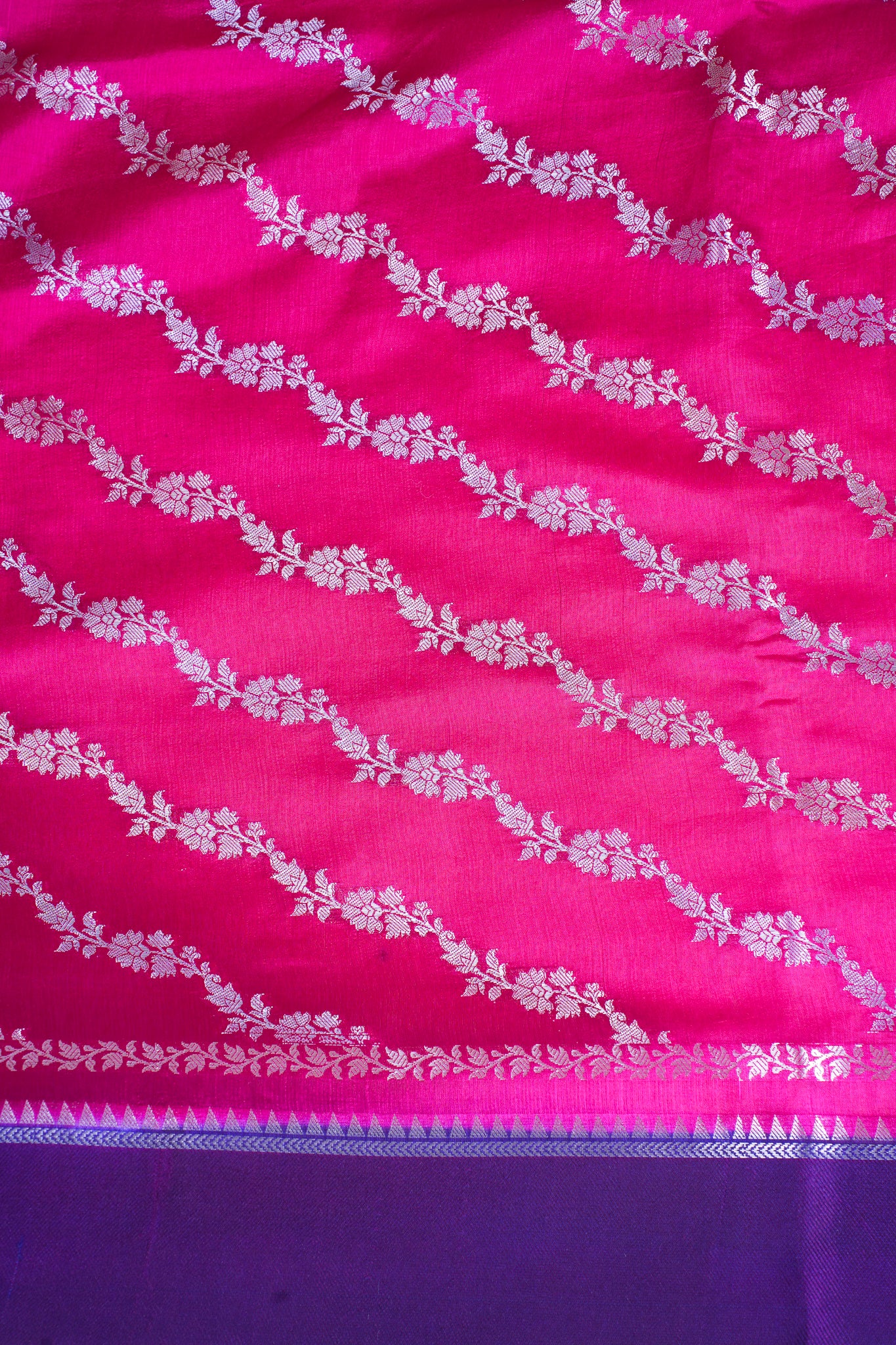 Rani Pink Pure Viscose Silk Aada Jamal Saree