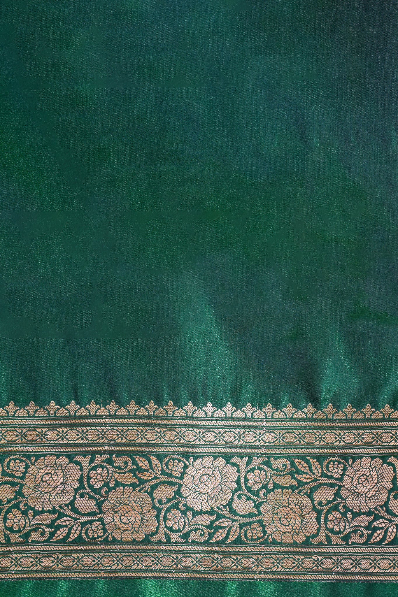 Emerald Green Banarasi Upada Satin Silk Buti Saree