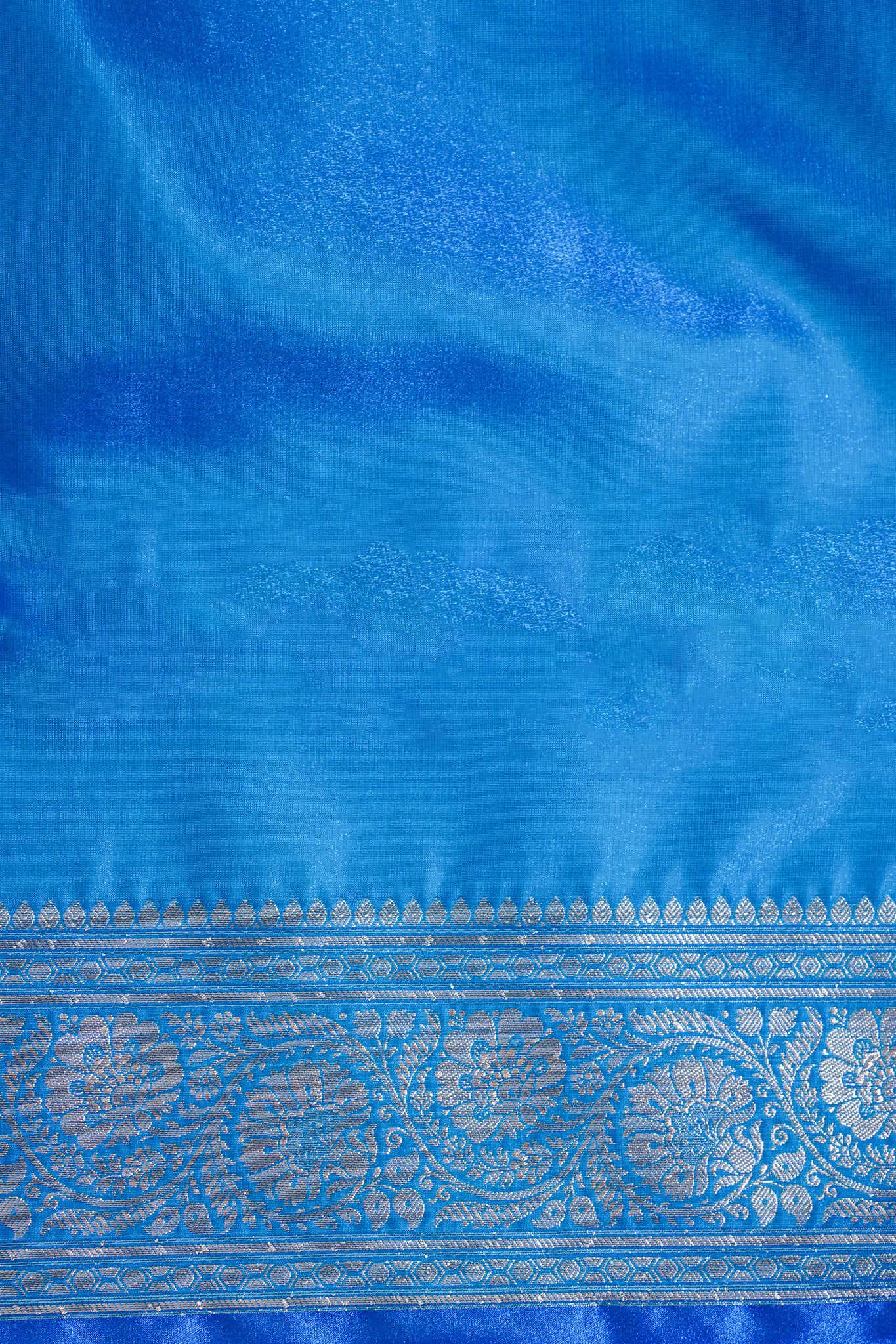 Royal Blue Banarasi Upada Satin Silk Buti Saree
