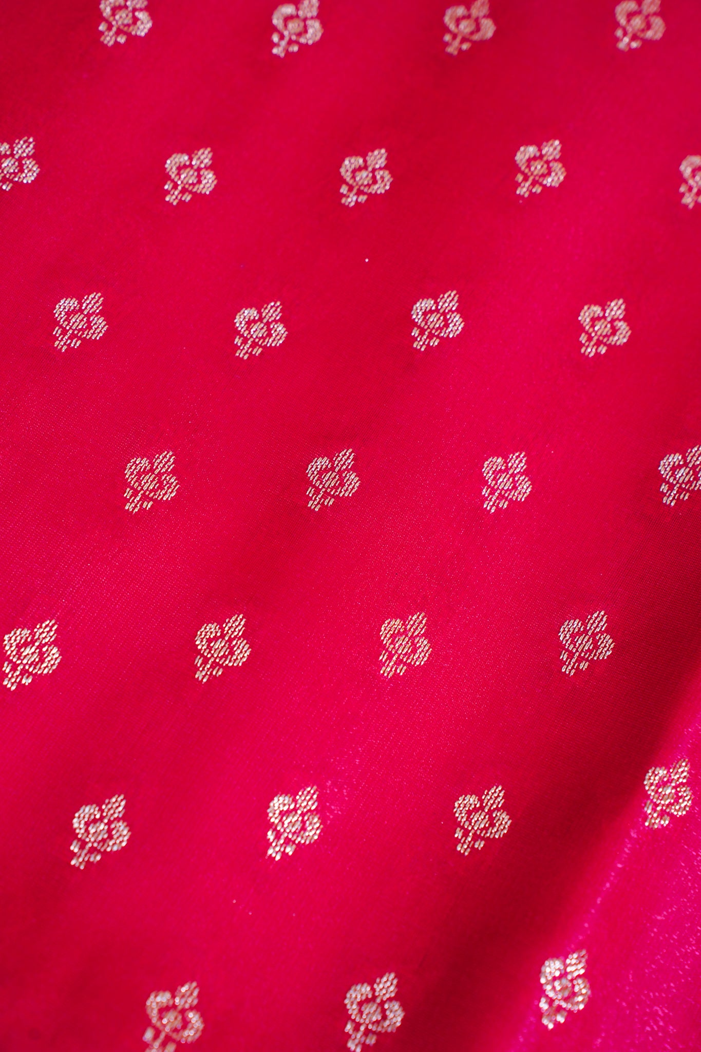 Magenta Pink Banarasi Upada Satin Silk buti Saree