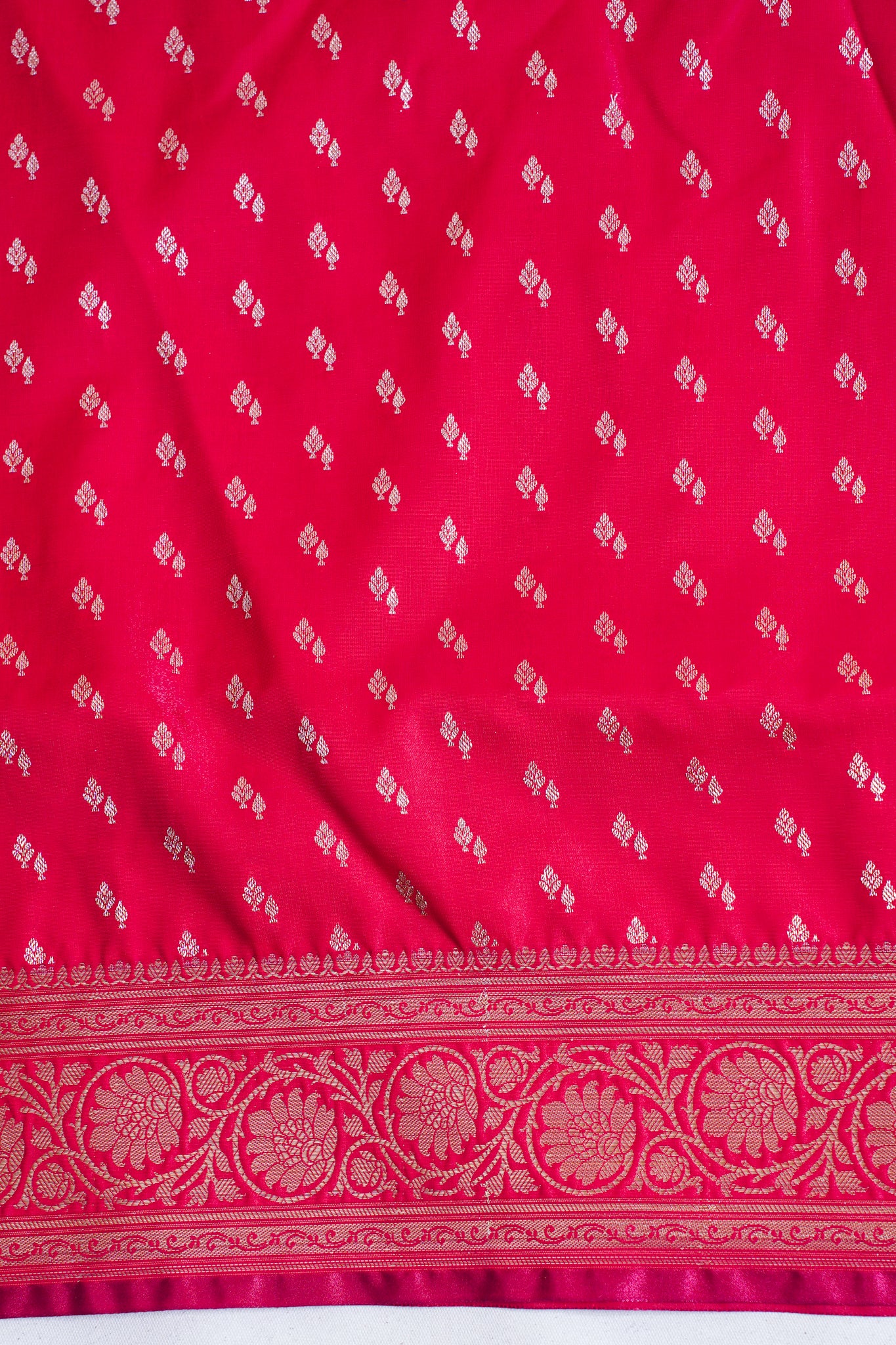 Rani Pink Banarasi Upada Satin Silk Saree