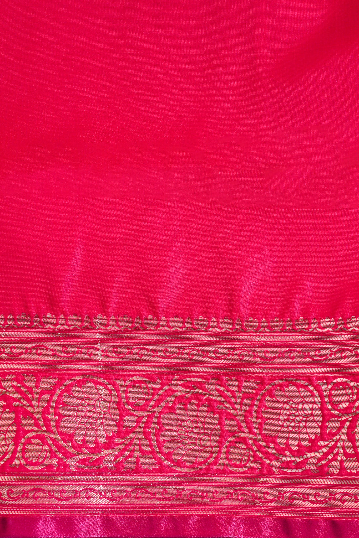 Rani Pink Banarasi Upada Satin Silk Saree