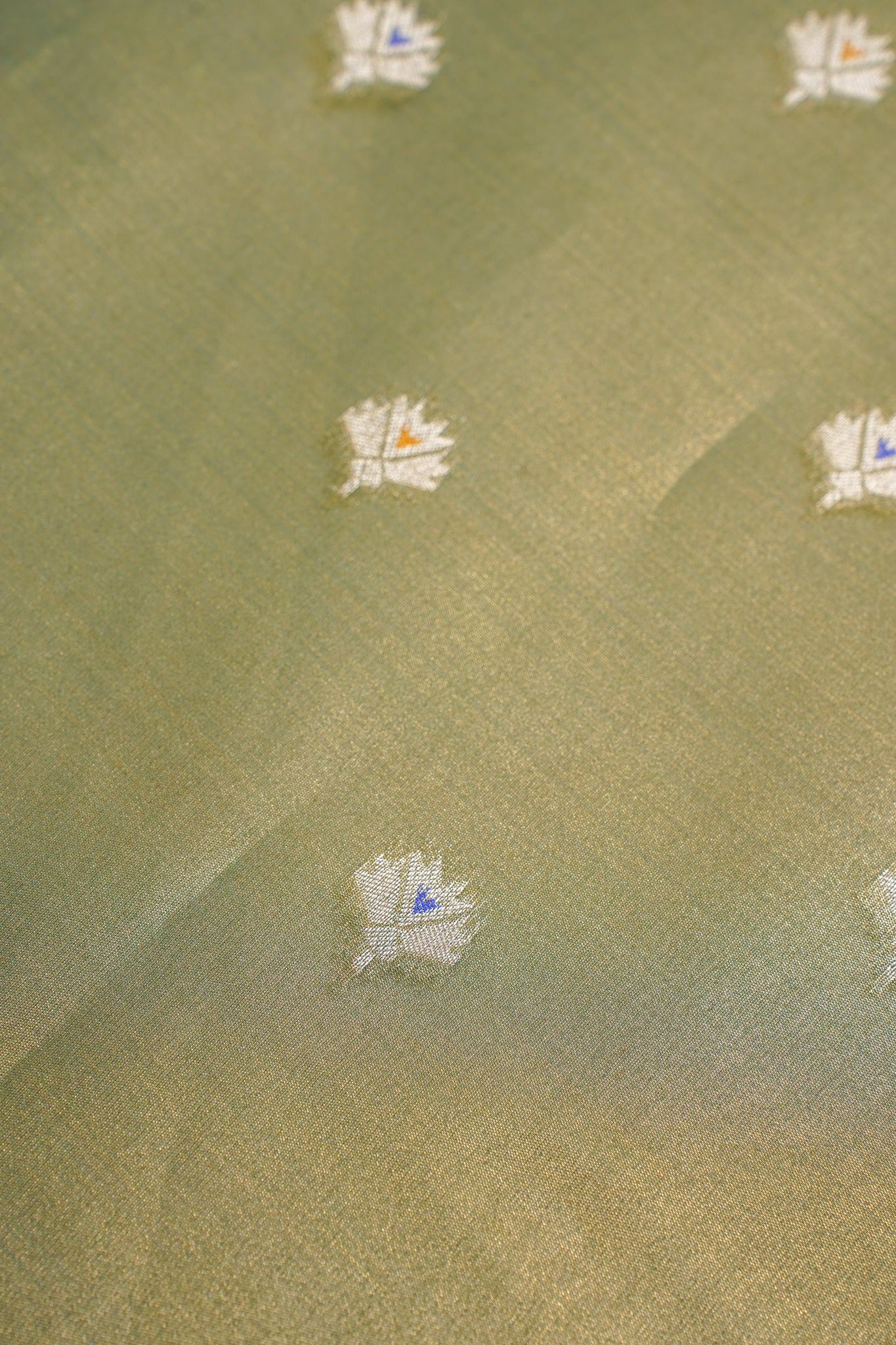 Olive Green Paithani Minakari Tissue Silk Saree