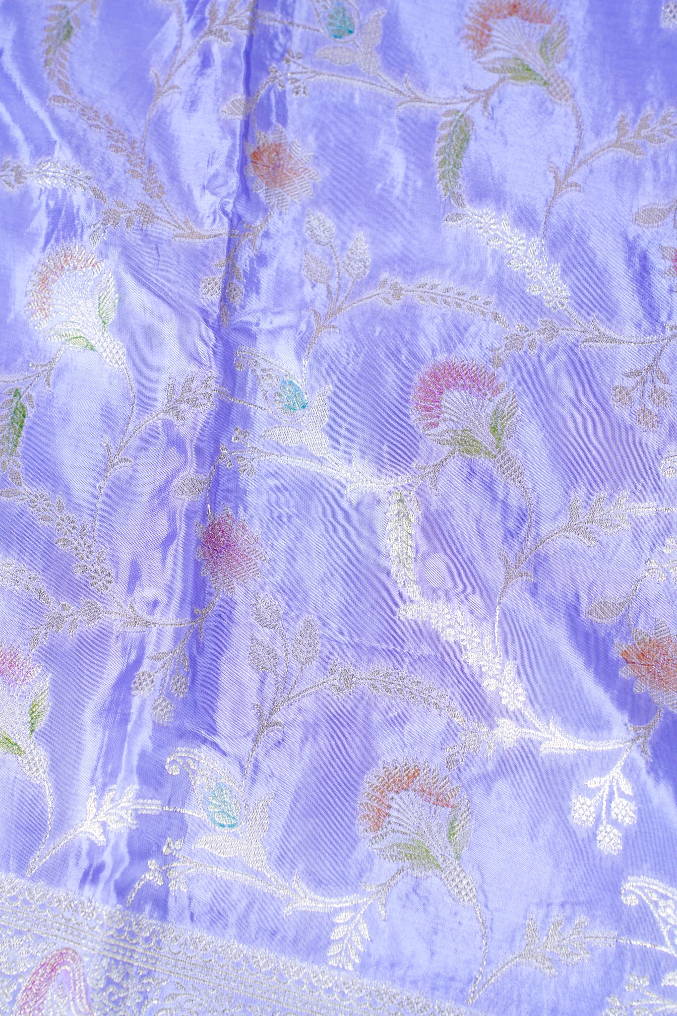 Lavender Chinnon Silk Minakari Jaal Saree