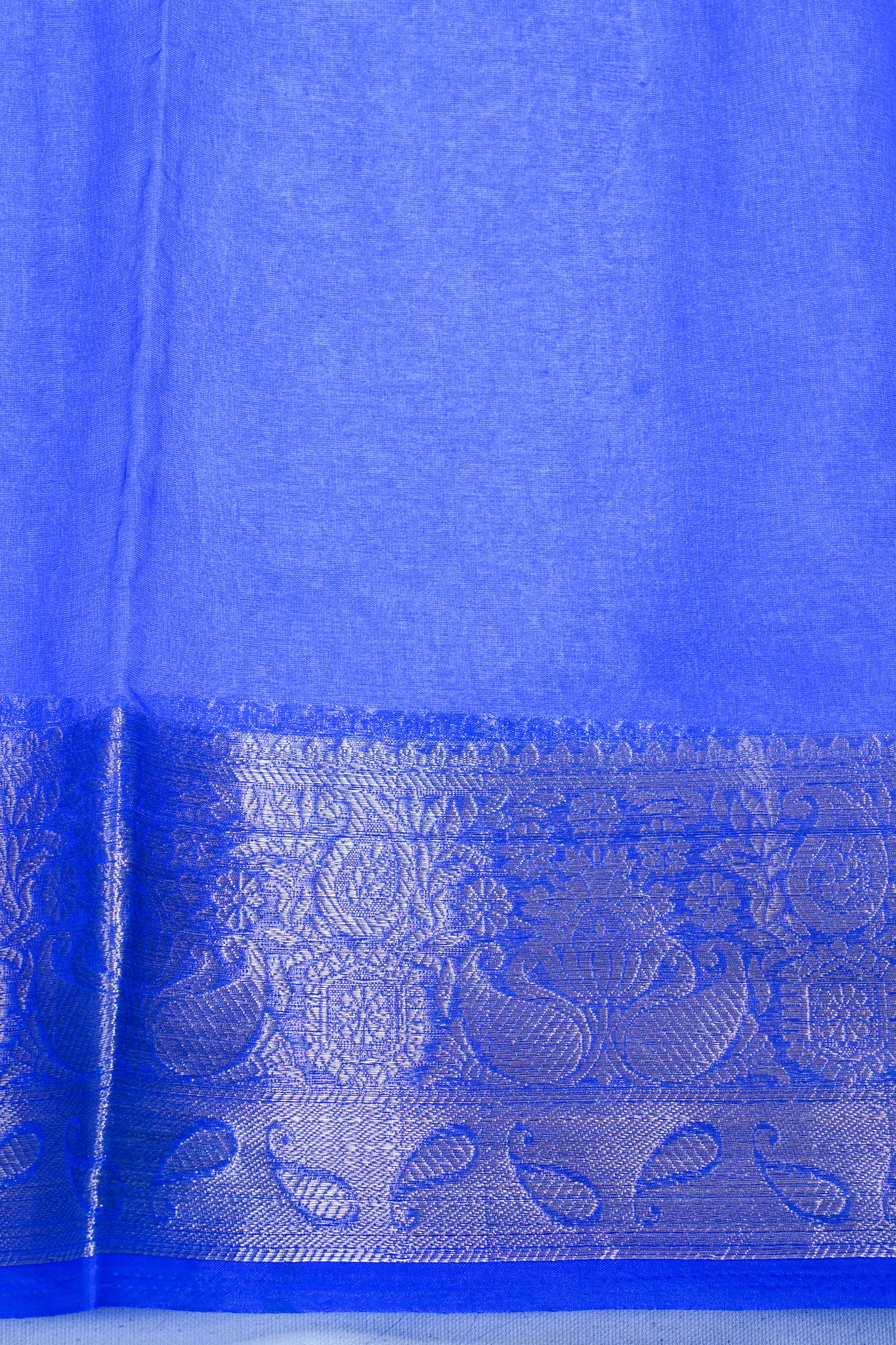 Multicolor Blue Organza Badal Print Saree