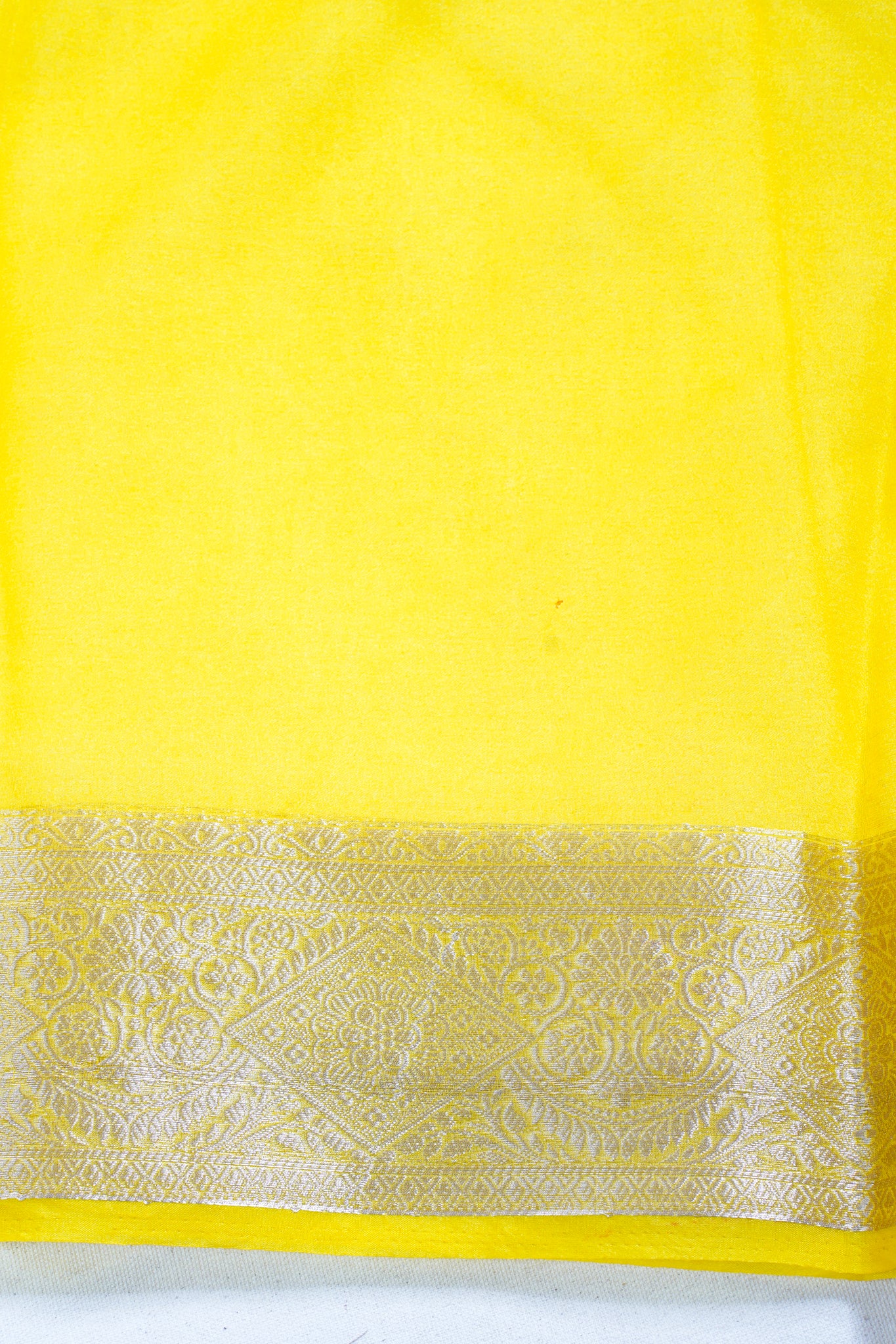Multicolor Yellow Organza Badal Print Saree