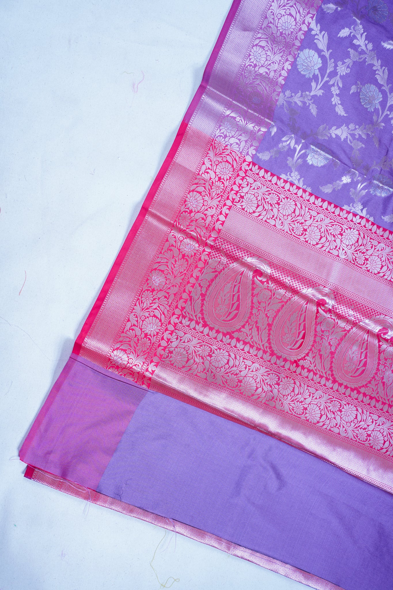 Purple Banarasi Katan Alfi Jaal Saree
