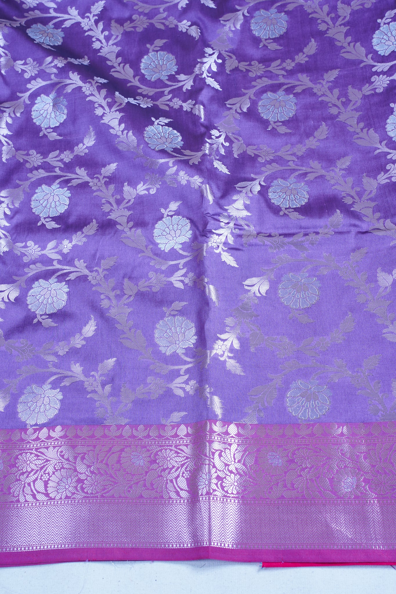 Purple Banarasi Katan Alfi Jaal Saree