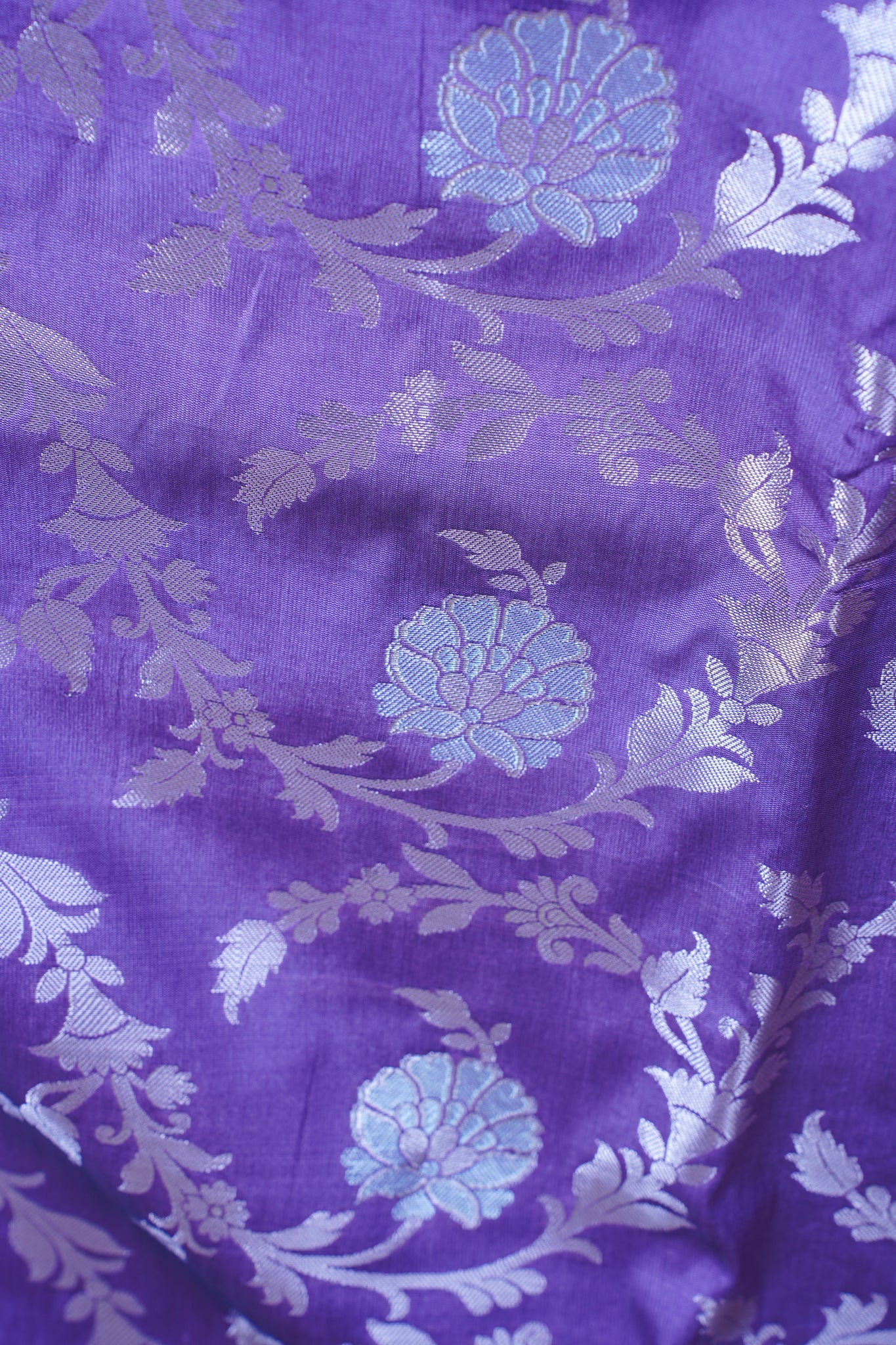 Purple Banarasi Katan Alfi Jaal Saree