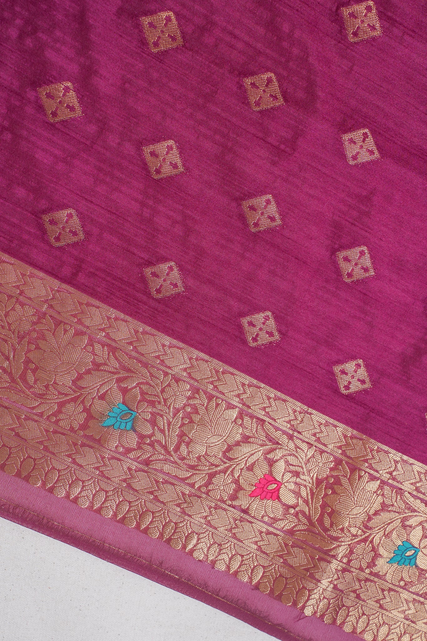 Wine Maroon Organza Minakari Jaal Saree