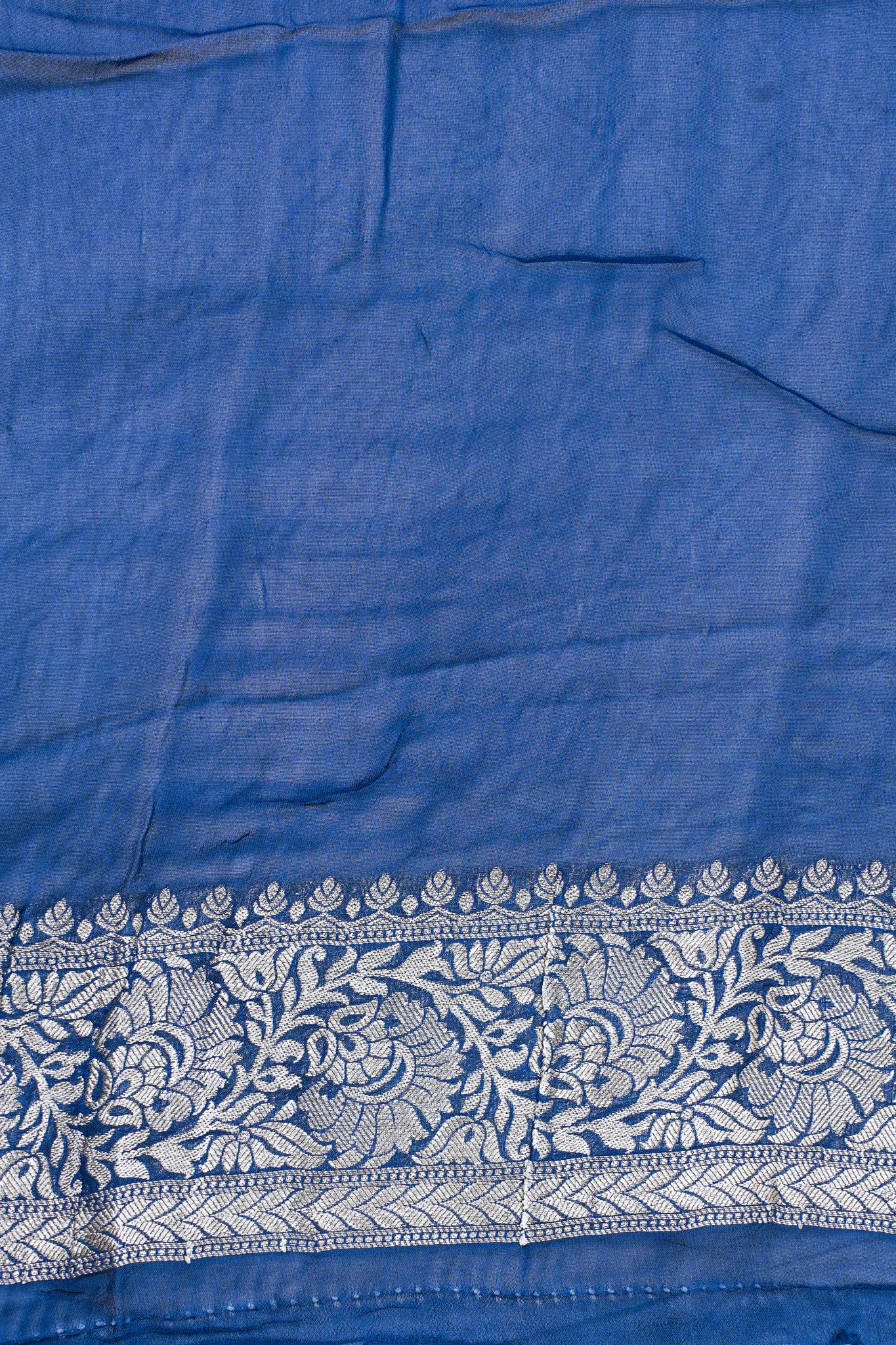 Royal Blue Khaddi Georgette Minakari Gola Saree