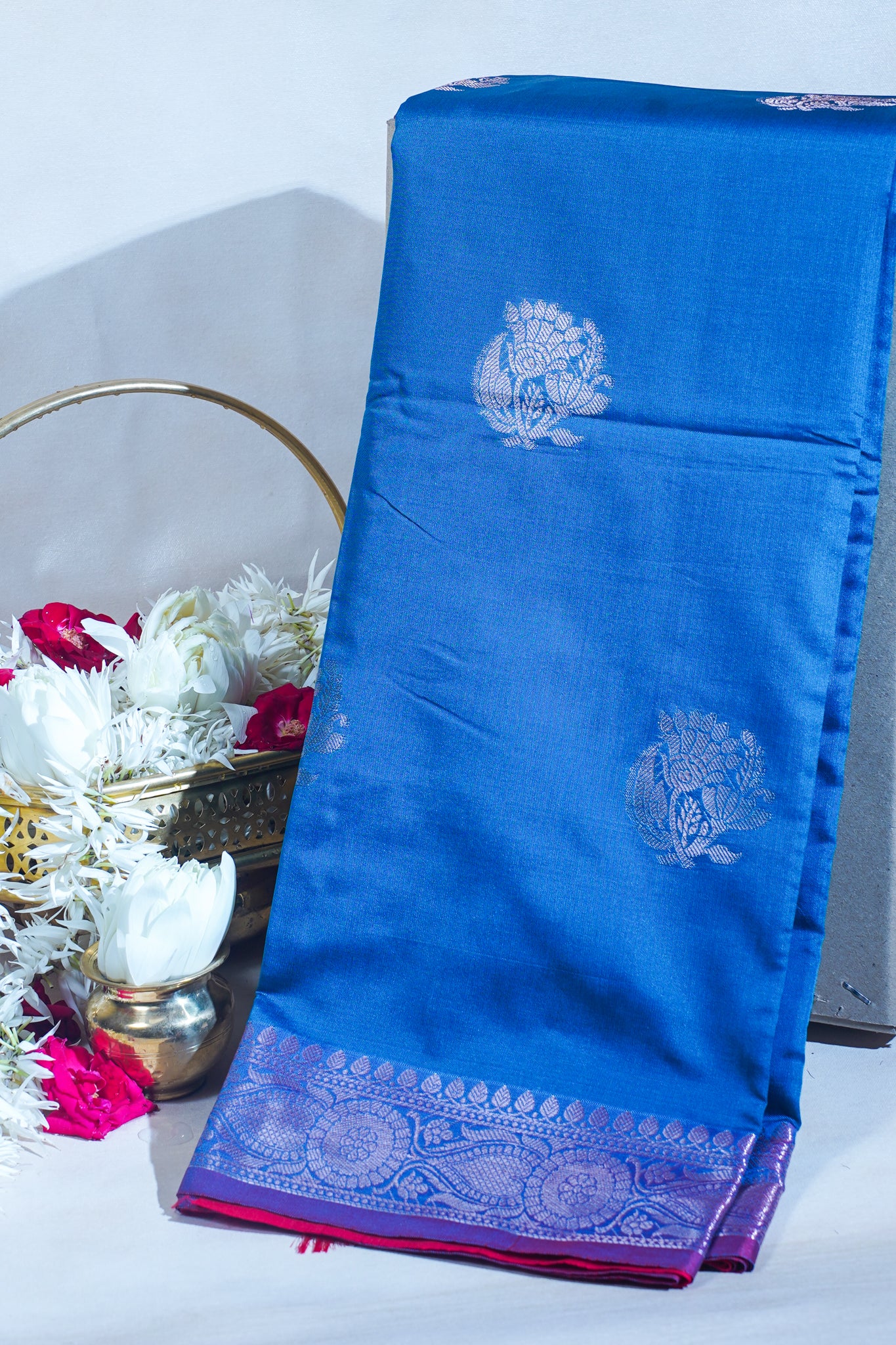 Deep Blue Banarasi Silk Saree with Buta Work