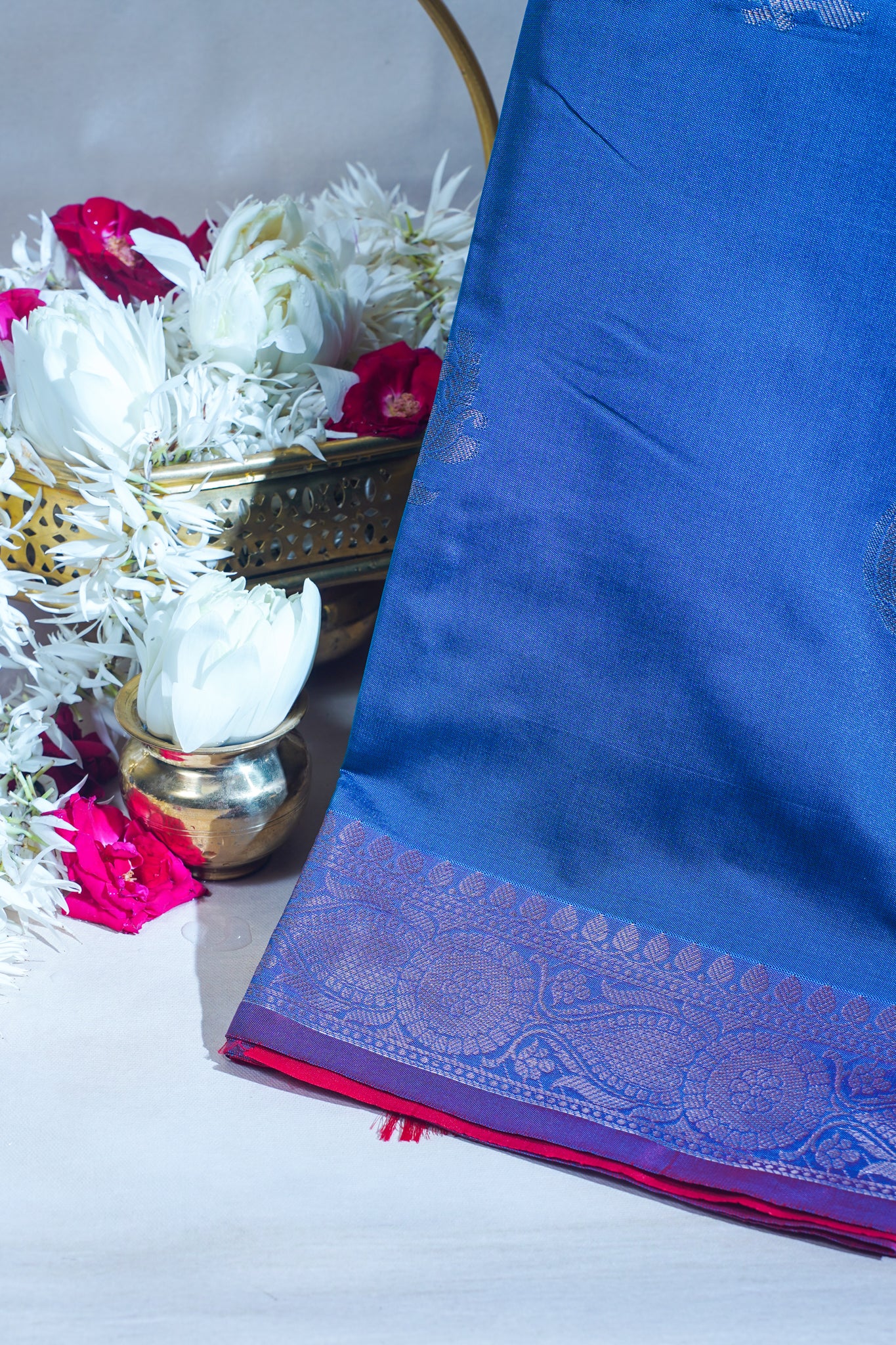 Deep Blue Banarasi Silk Saree with Buta Work