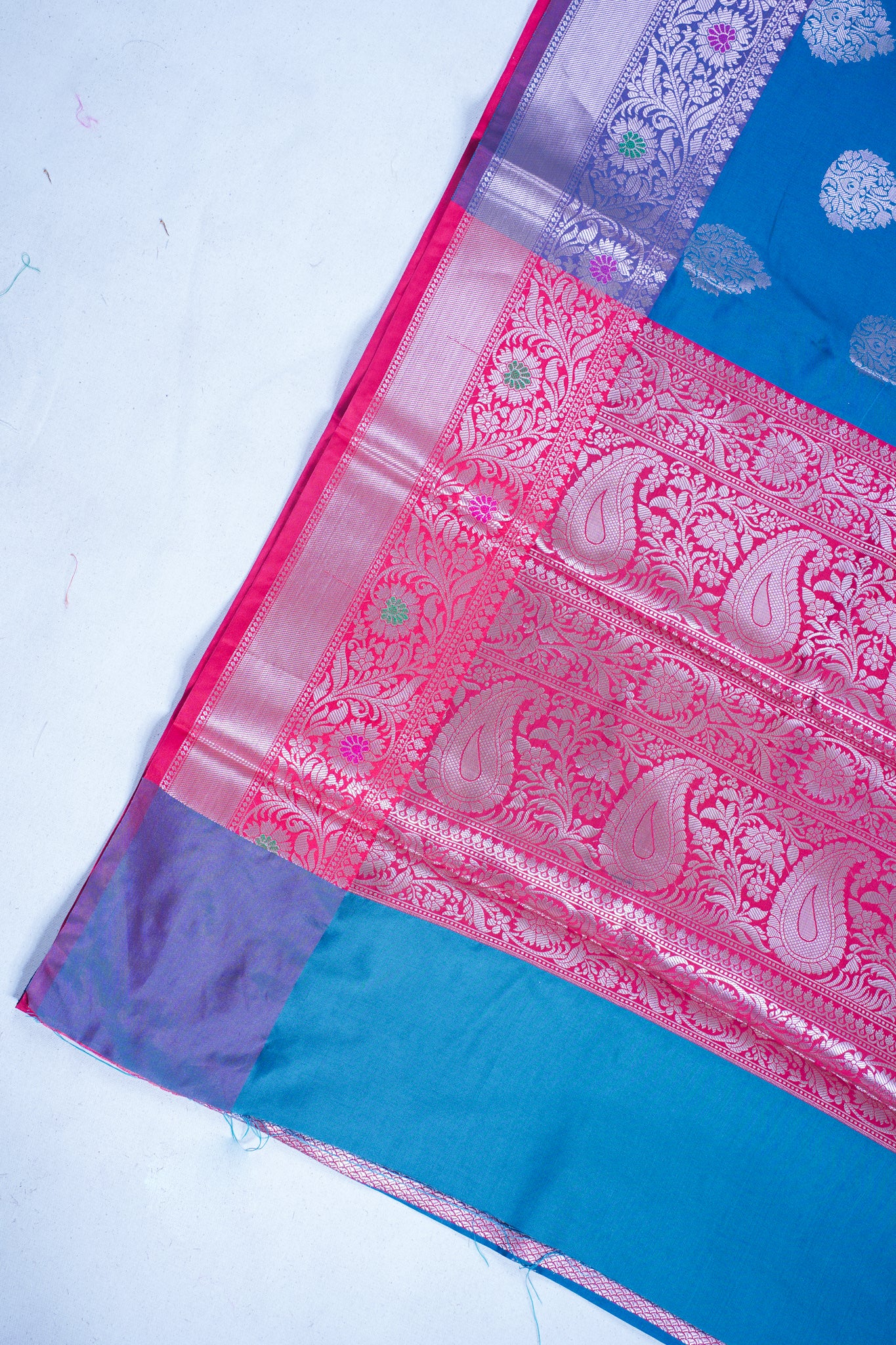 Blue Katan Alfi Buta Saree