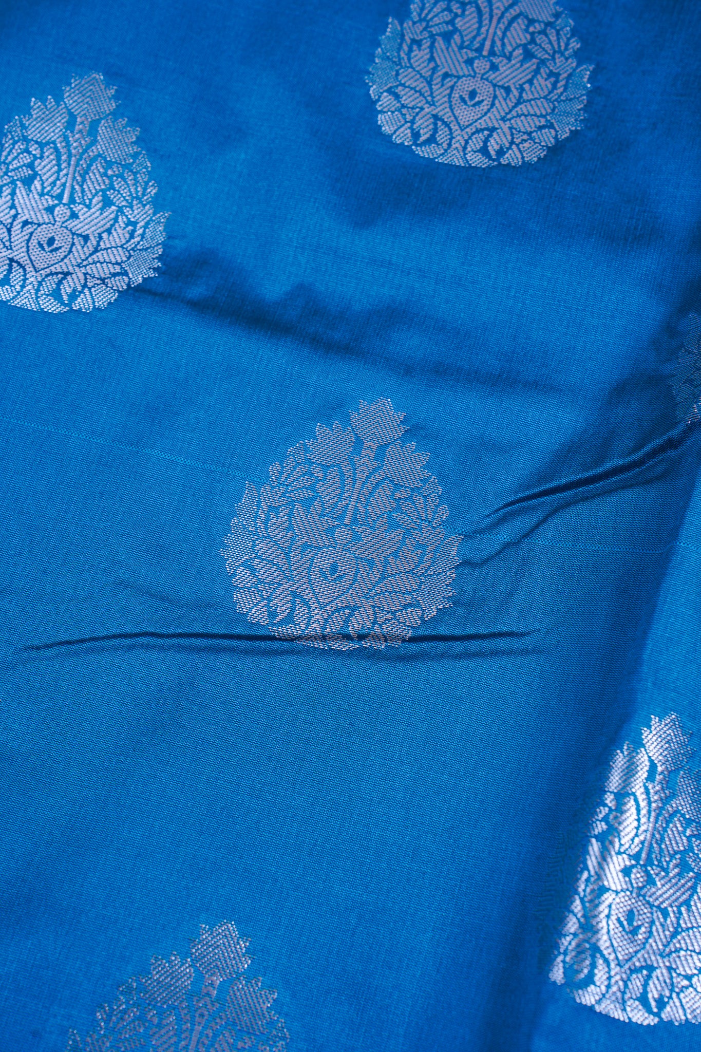 Blue Katan Alfi Buta Saree