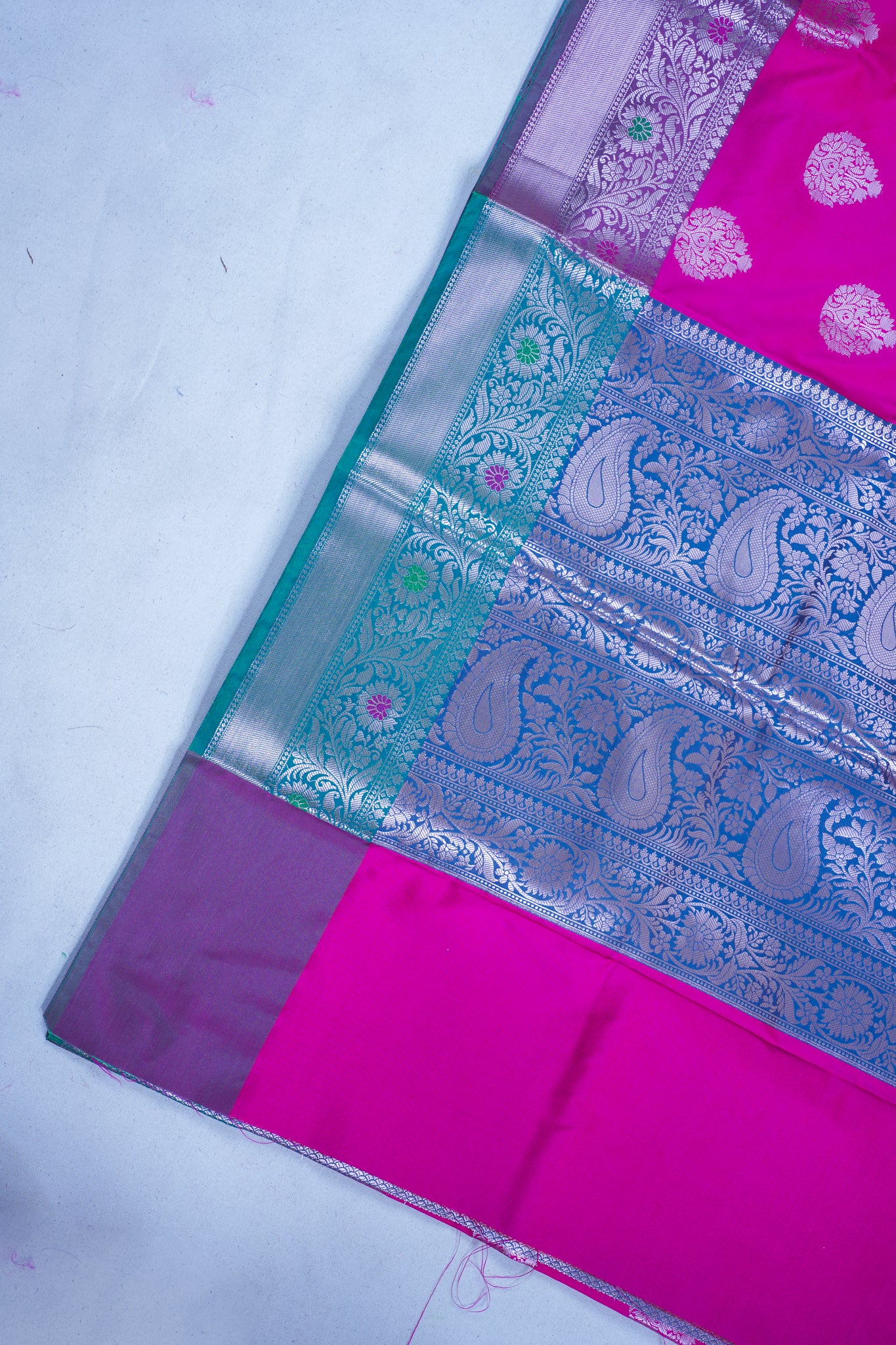 Pink Banarasi Katan Alfi Buta Saree