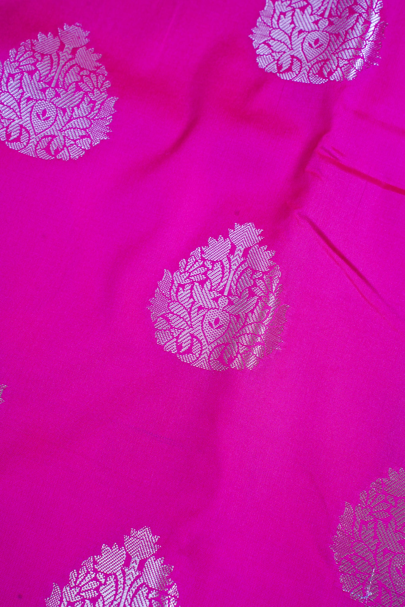 Pink Banarasi Katan Alfi Buta Saree