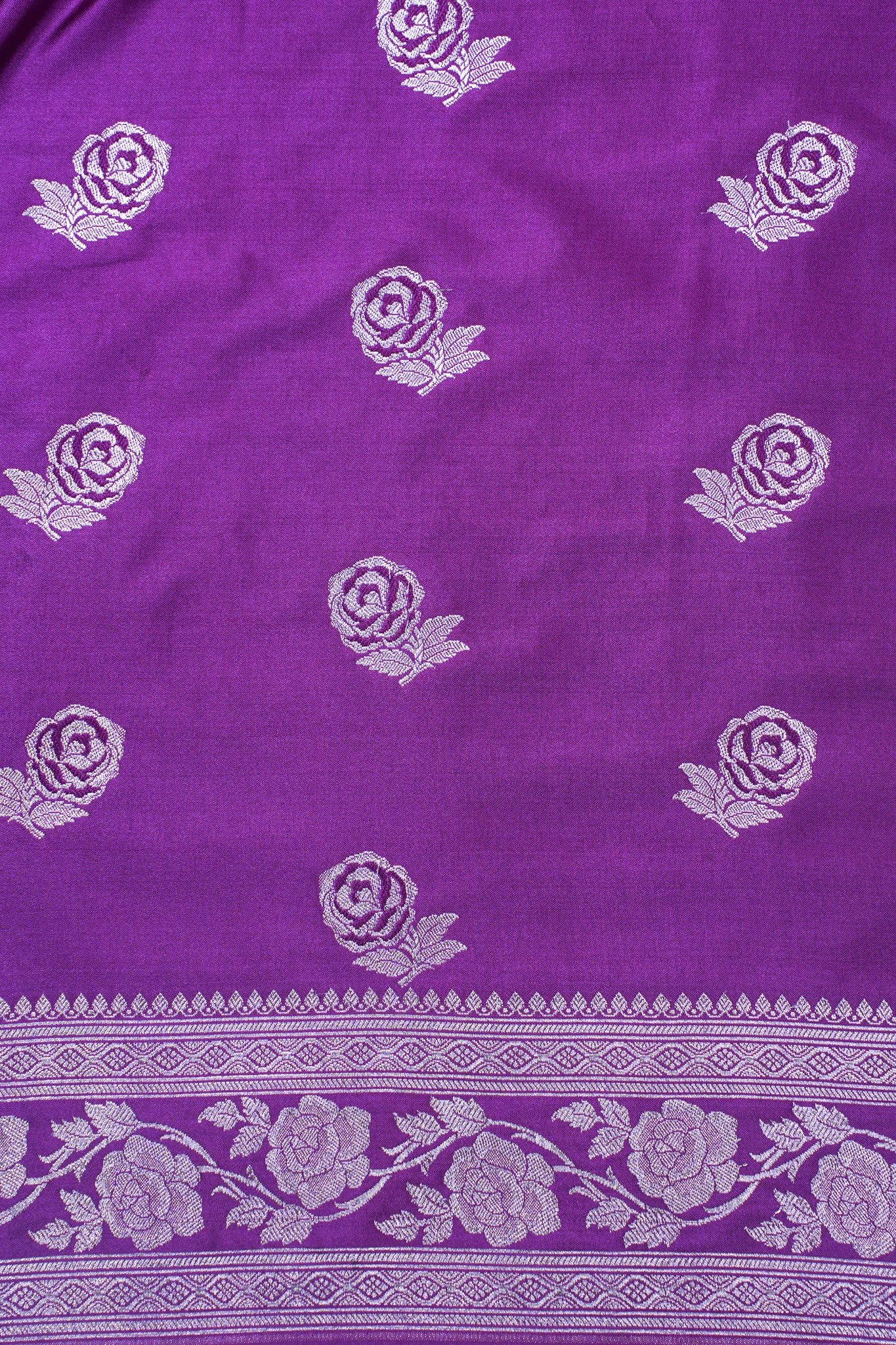 Deep Purple Banarasi Mashru Katan Silk Saree