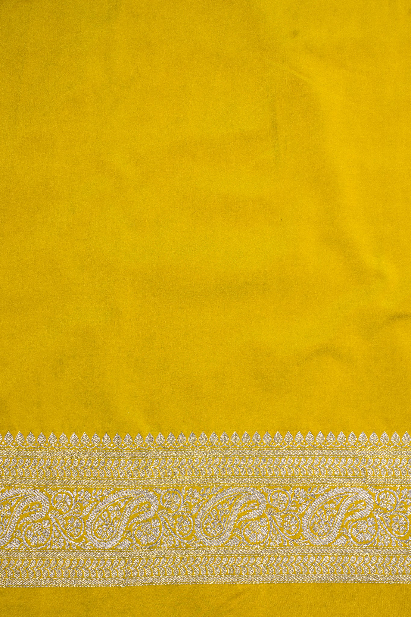 Mustard Yellow Banarasi Mashru Katan Silk Saree
