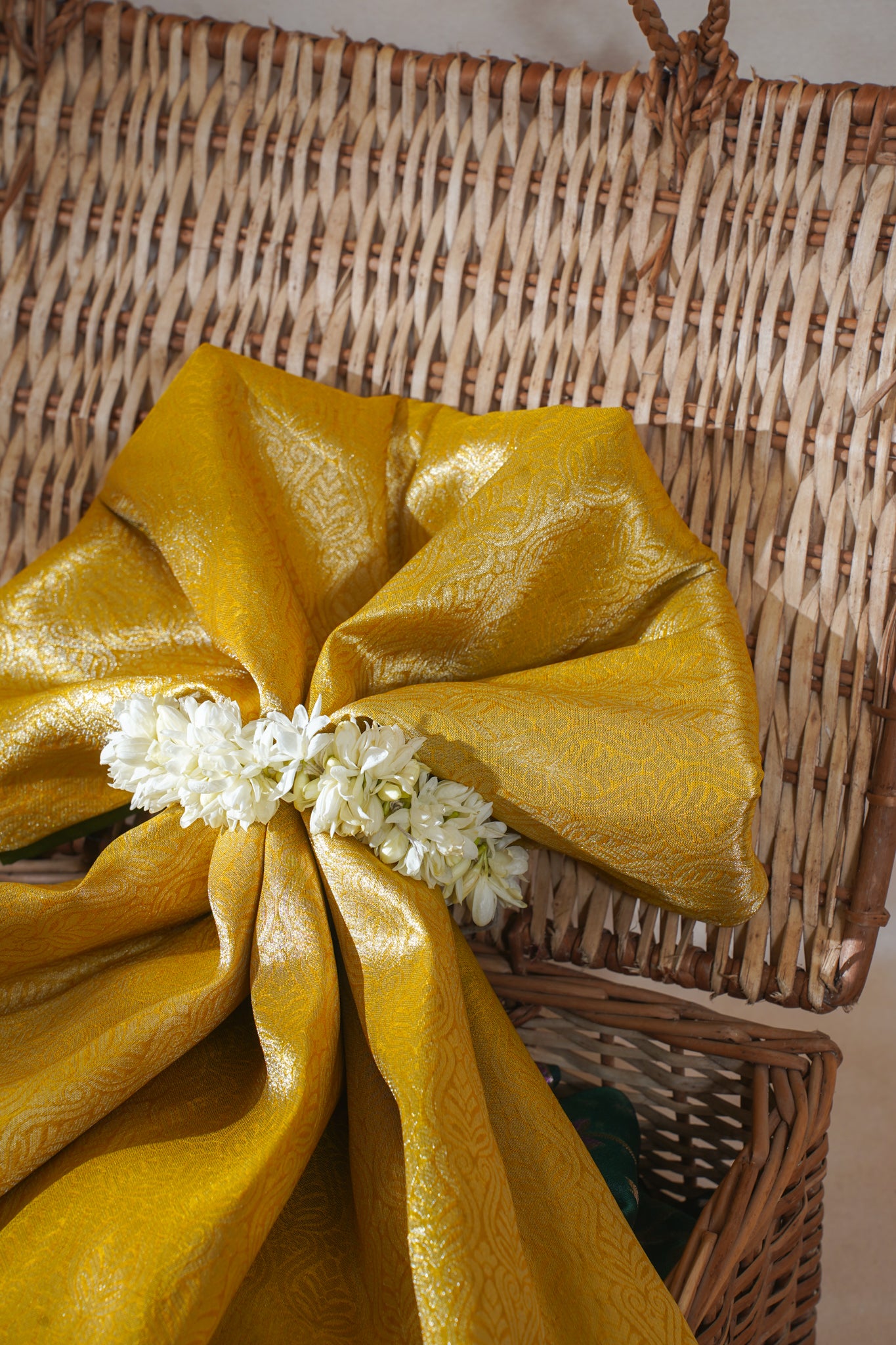 Mustard Yellow Brocade Banarasi Saree
