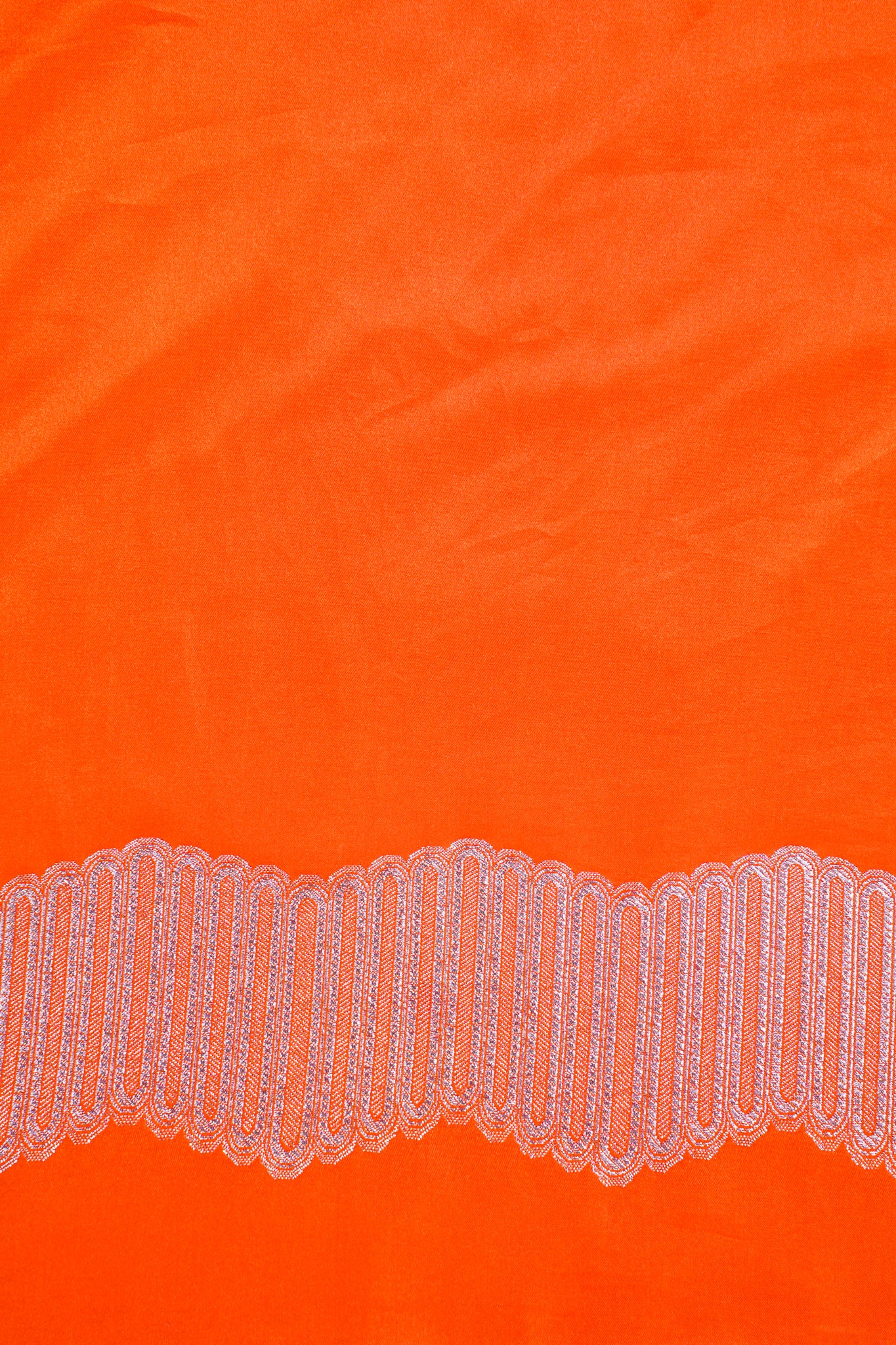 Bright Orange Banarasi Mashru Katan Silk Saree