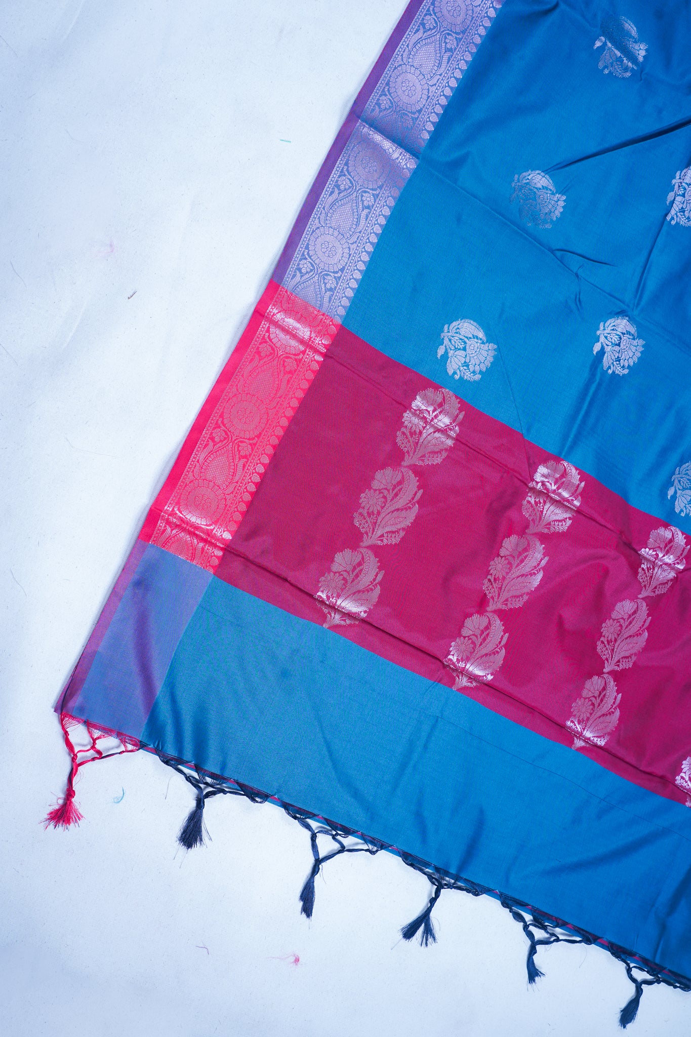 Teal Blue Banarasi Silk Saree with Buta Work
